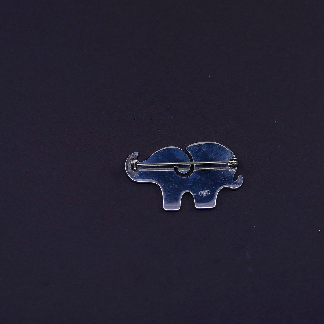 Vintage meixco handmade sterling 925 silver elephant shaped brooch
