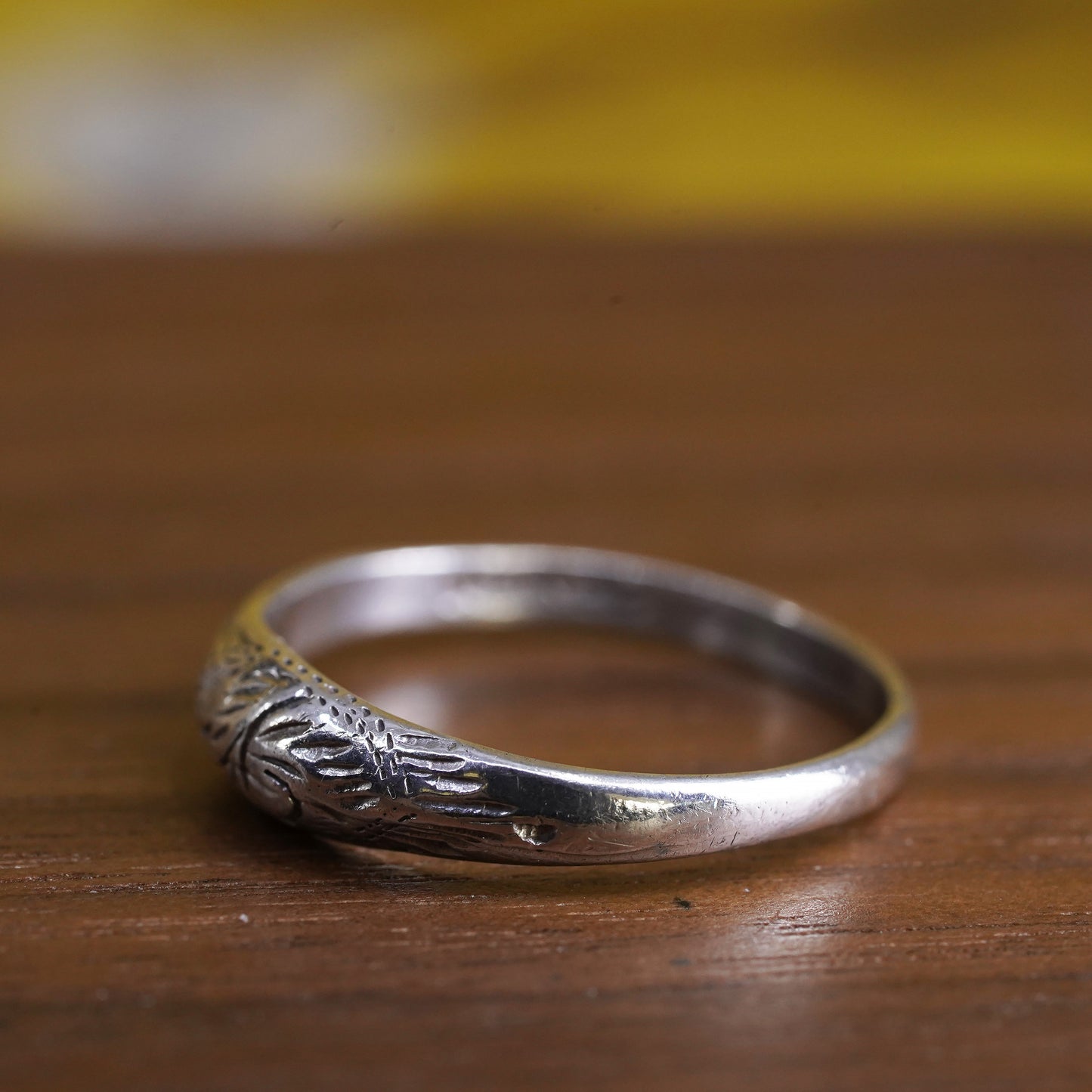 Size 5.5, Vintage Sterling silver stackable ring, 925 stackable textured band