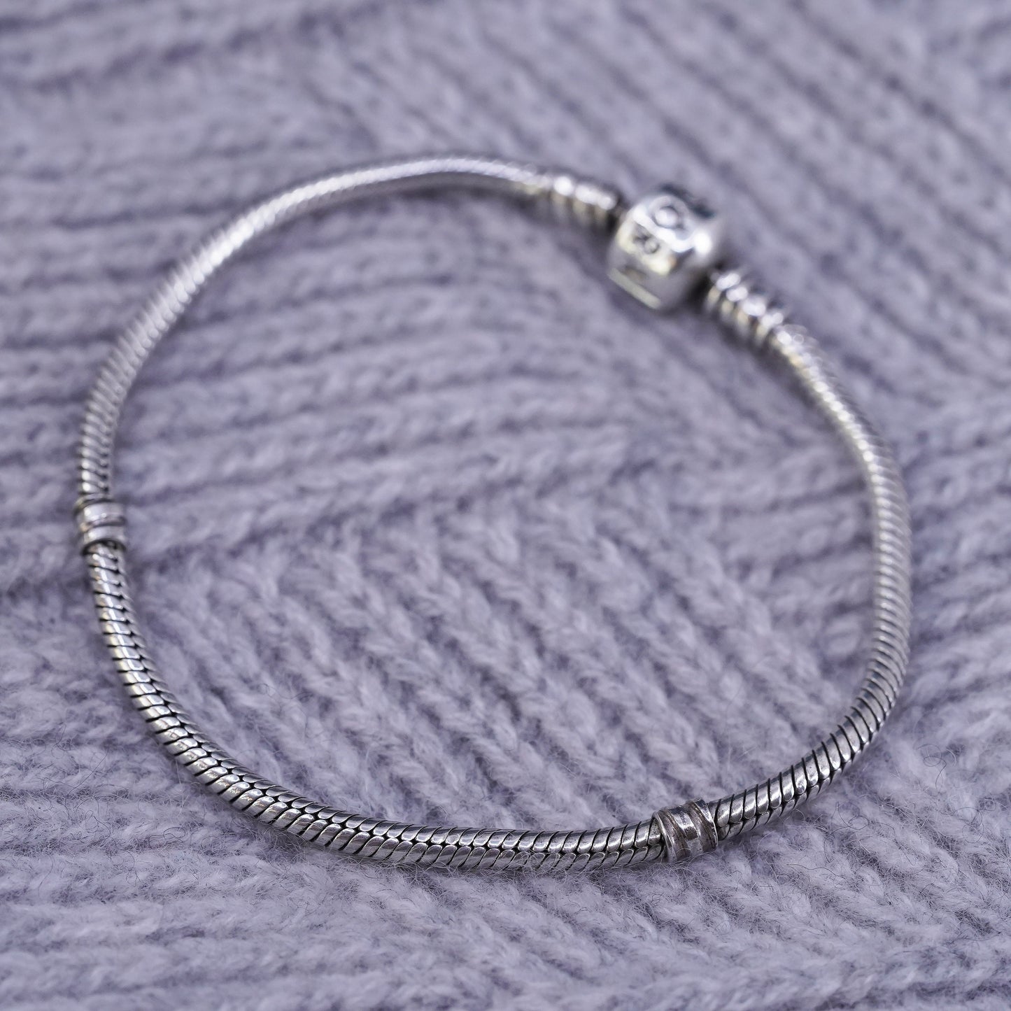 7.5", Vintage Pandora ALE sterling 925 silver snake chain bracelet
