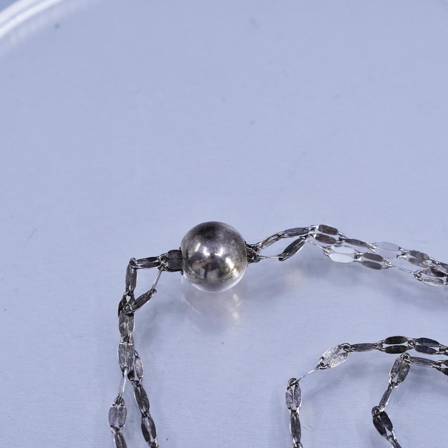 32" adjustable, KA1772 Italian Sterling 925 silver chain necklace fringe drops