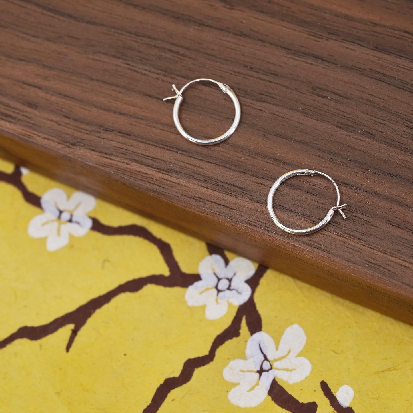 0.5”, Vintage Sterling 925 silver handmade earrings, 925 hoops