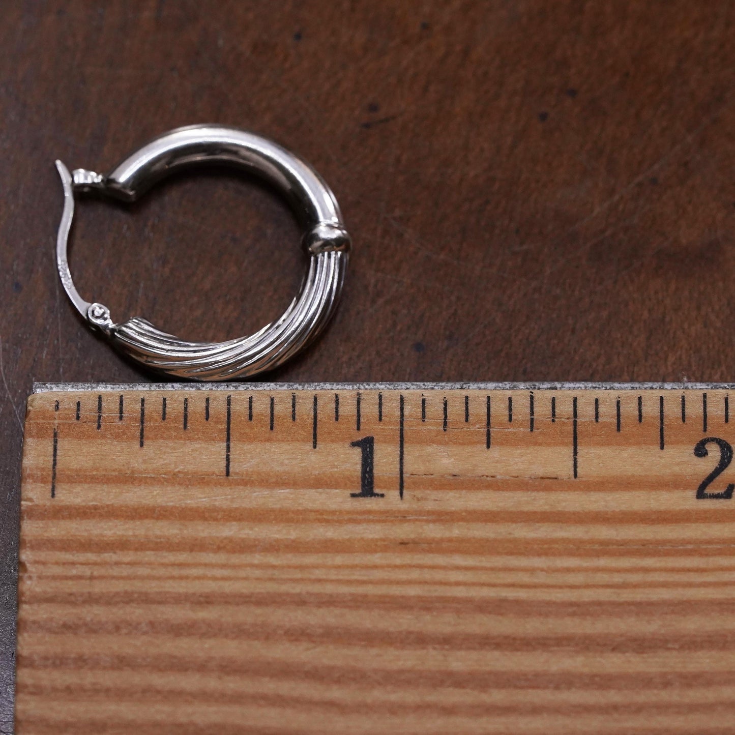 0.75", Vintage sterling 925 silver loop single earring, fashion primitive hoop