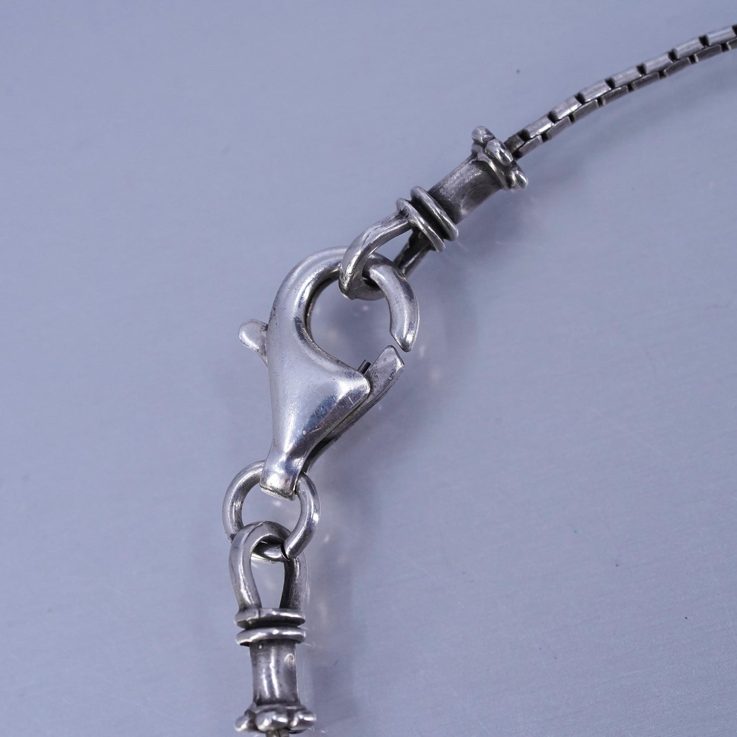 16”, Israel Shablool Didae sterling silver 925 necklace snake chain tag pendant