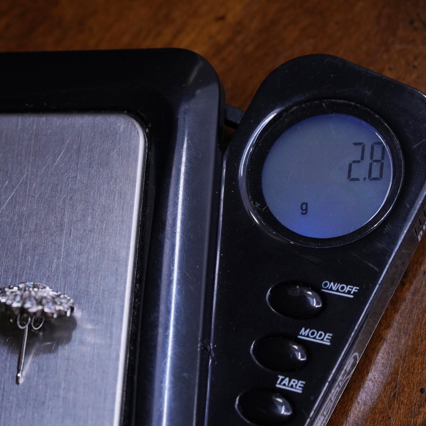 Vintage Sterling 925 silver handmade earrings, flower studs with cz