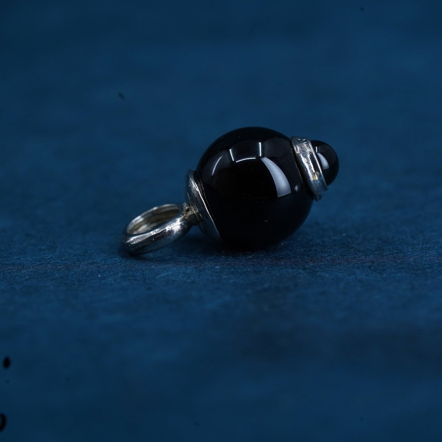 Vintage Sterling silver 925 handmade pendant with onyx bead