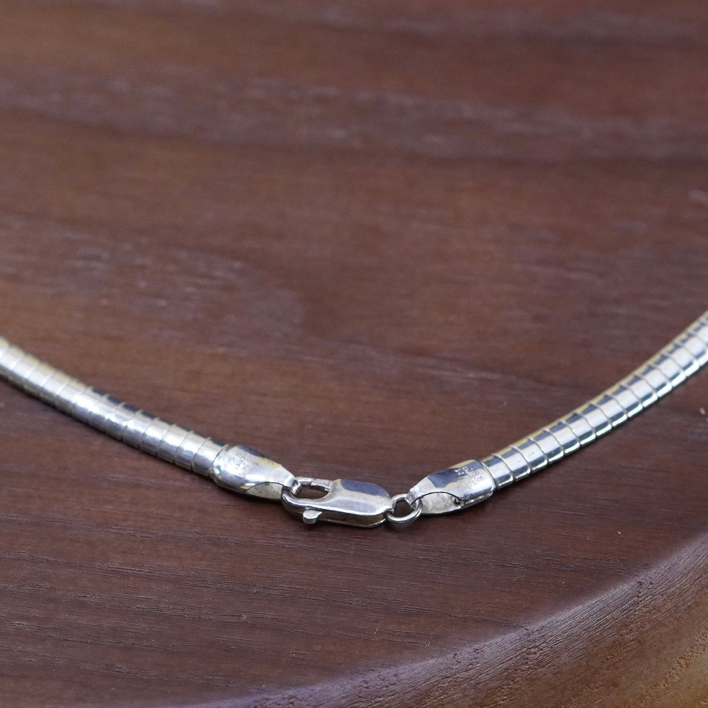 16”, 4mm, vintage Korea Sterling silver omega chain, Italy 925 necklace