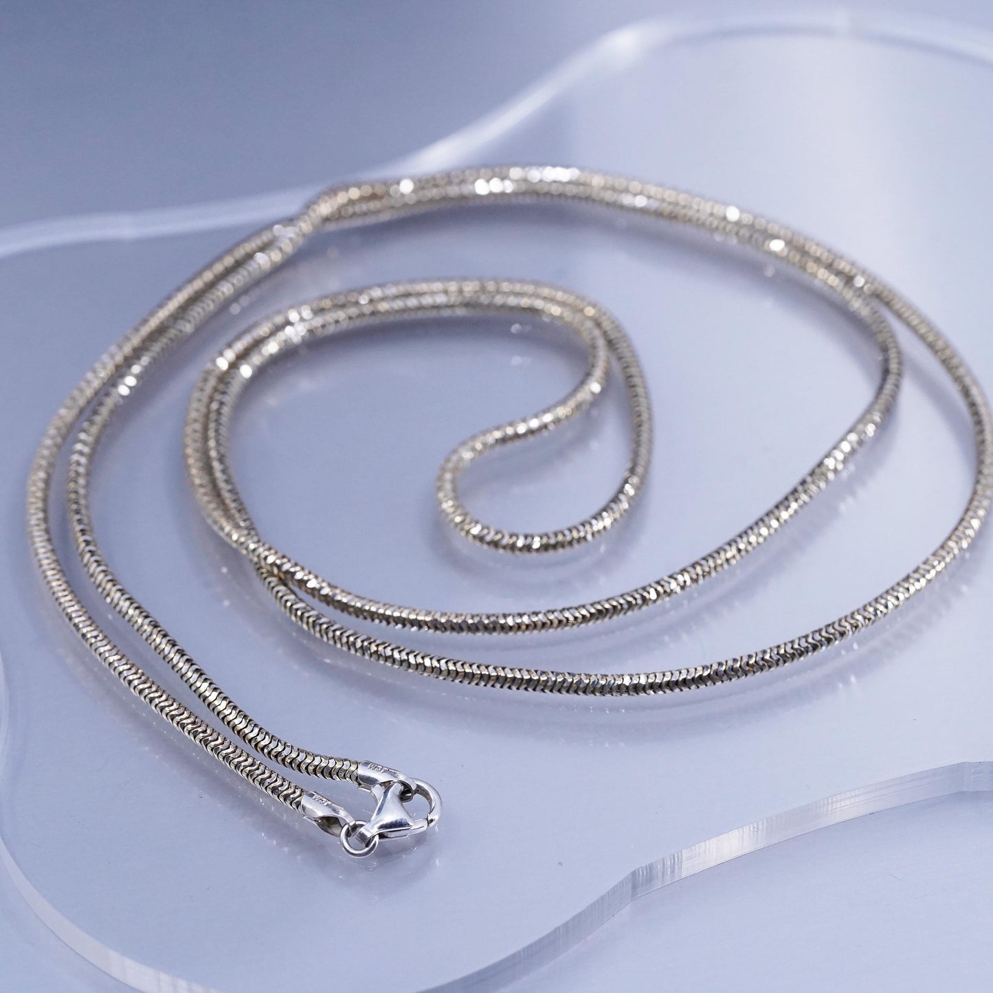 36” Italian JCM gold over Sterling 925 silver extra long snake sweater necklace