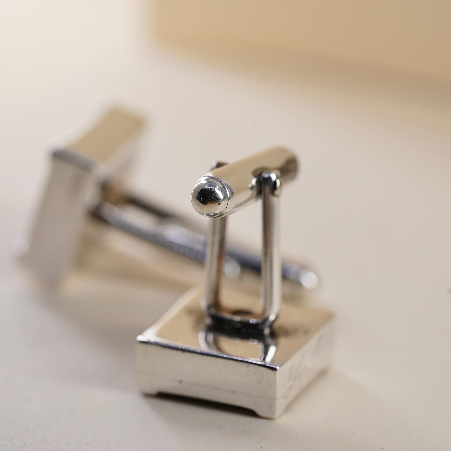 VTG sterling silver square filigree swirly cuff links, handmade 925 cufflinks