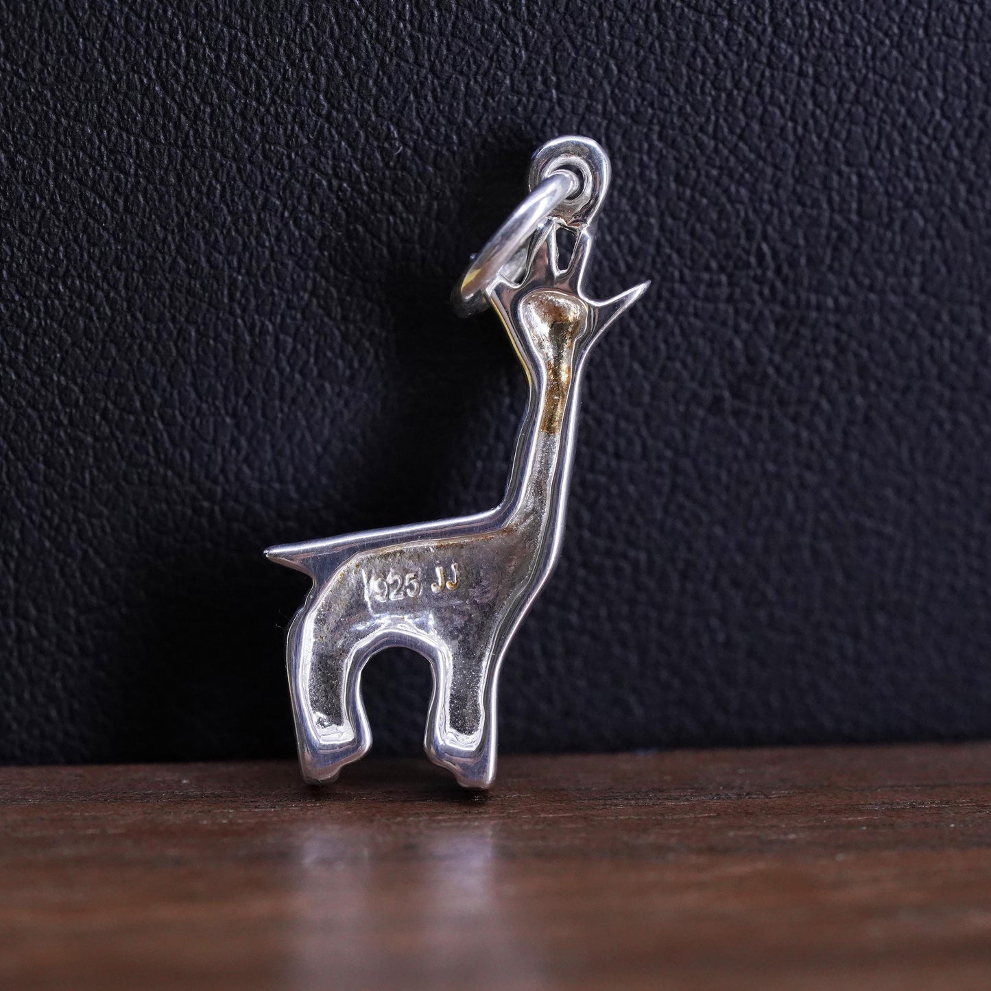 Vintage Sterling silver Handmade pendant, 925 origami giraffe charm