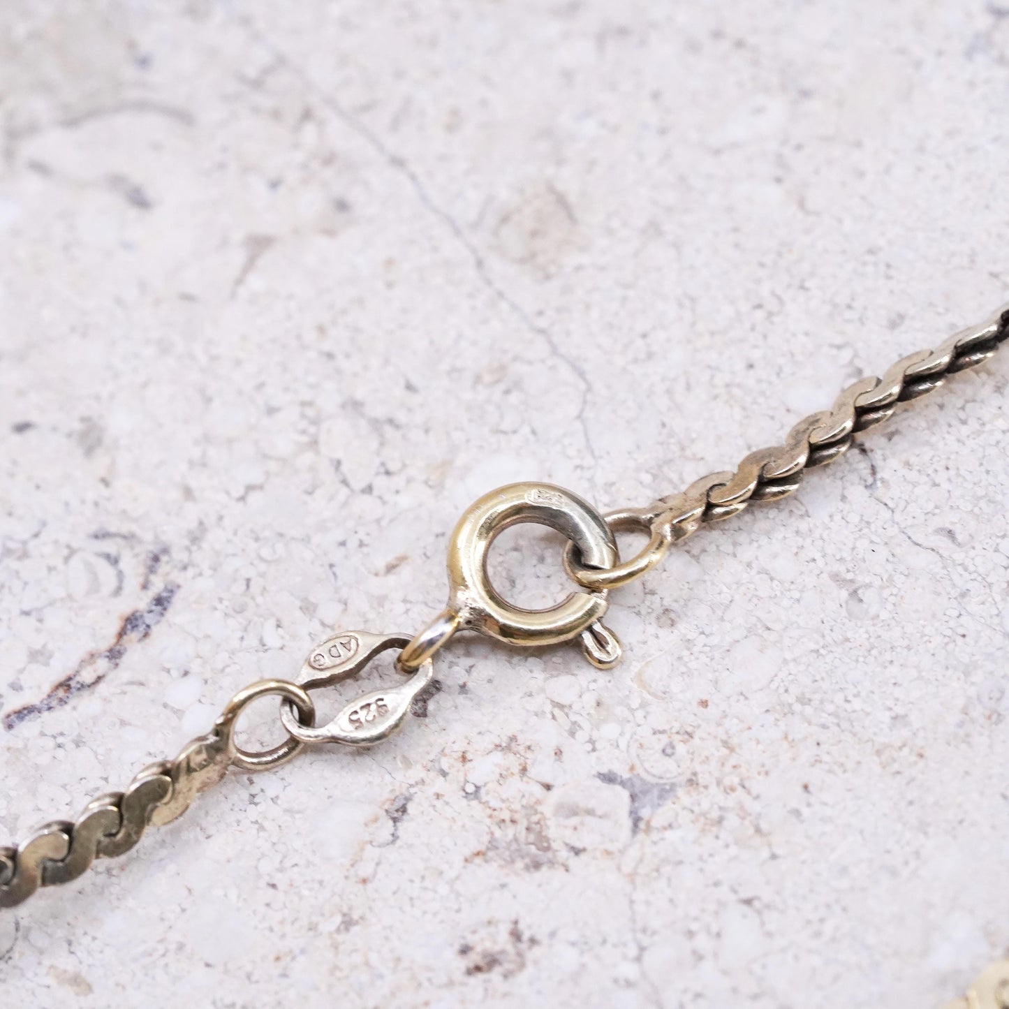 18”, VTG vermeil gold over Sterling silver handmade necklace, 925 s link chain