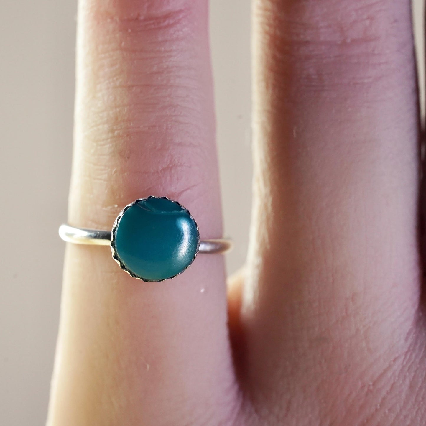 Size 5, Native American sterling silver ring, handmade 925 ring turquoise