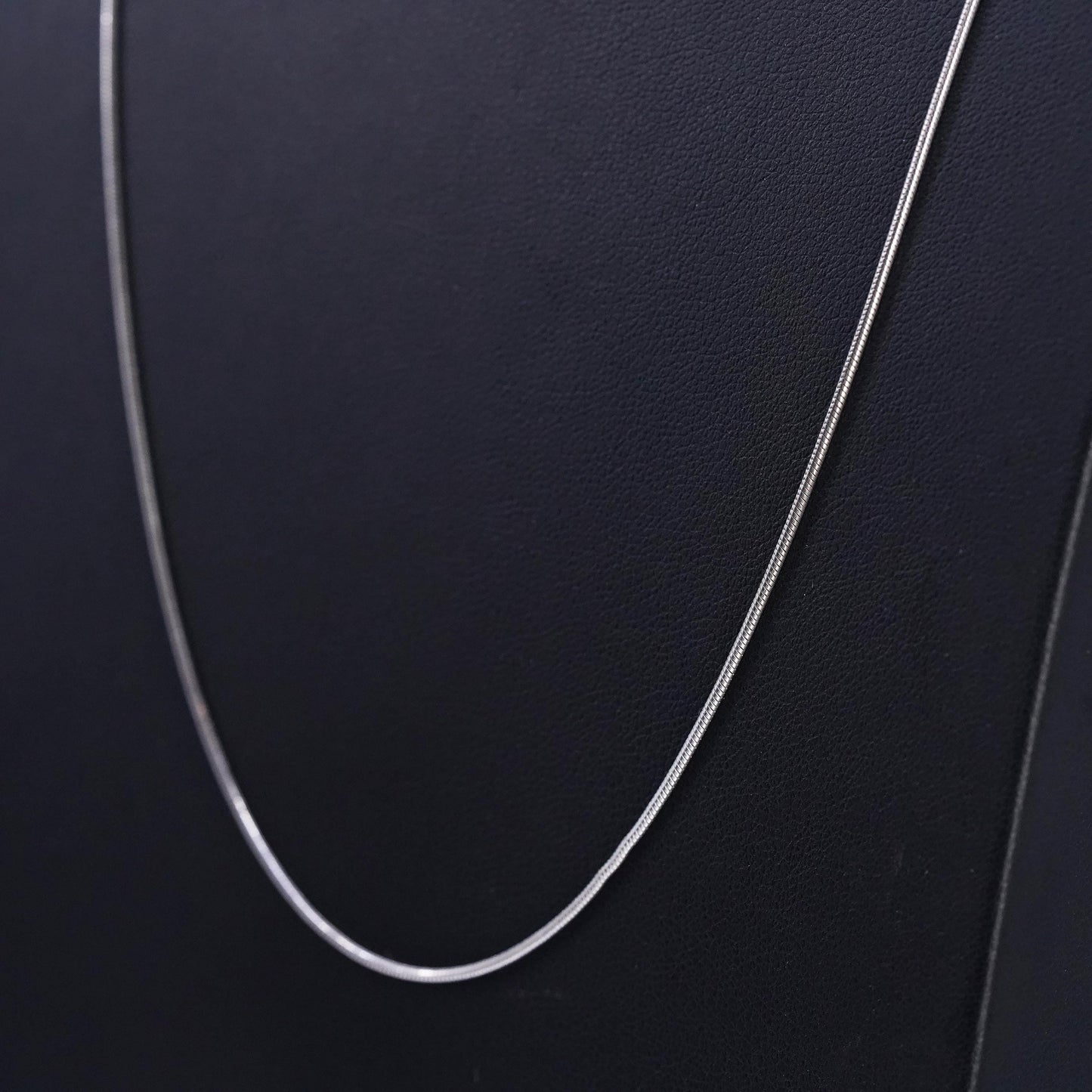 24” 1mm, vintage Italian Sterling 925 silver bead snake chain necklace