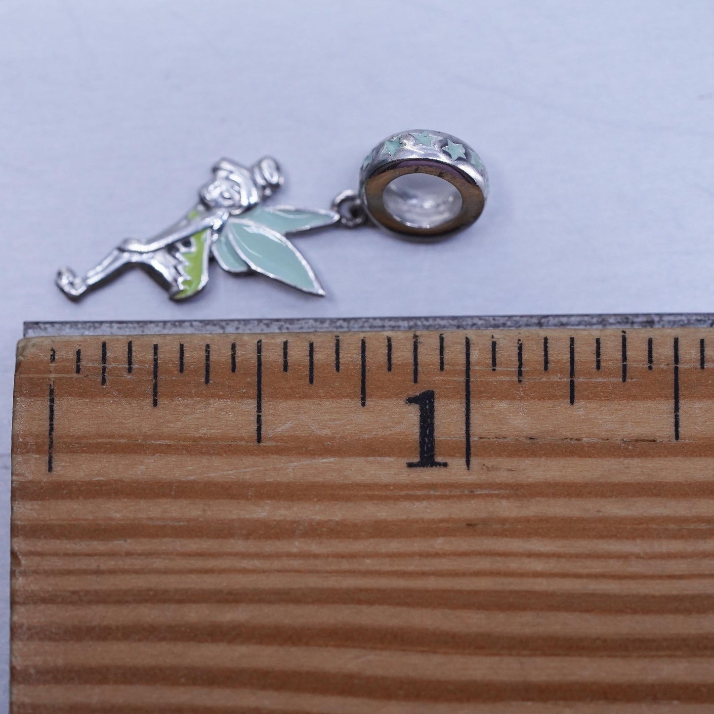 Vintage sterling 925 silver handmade fairy charm pendant