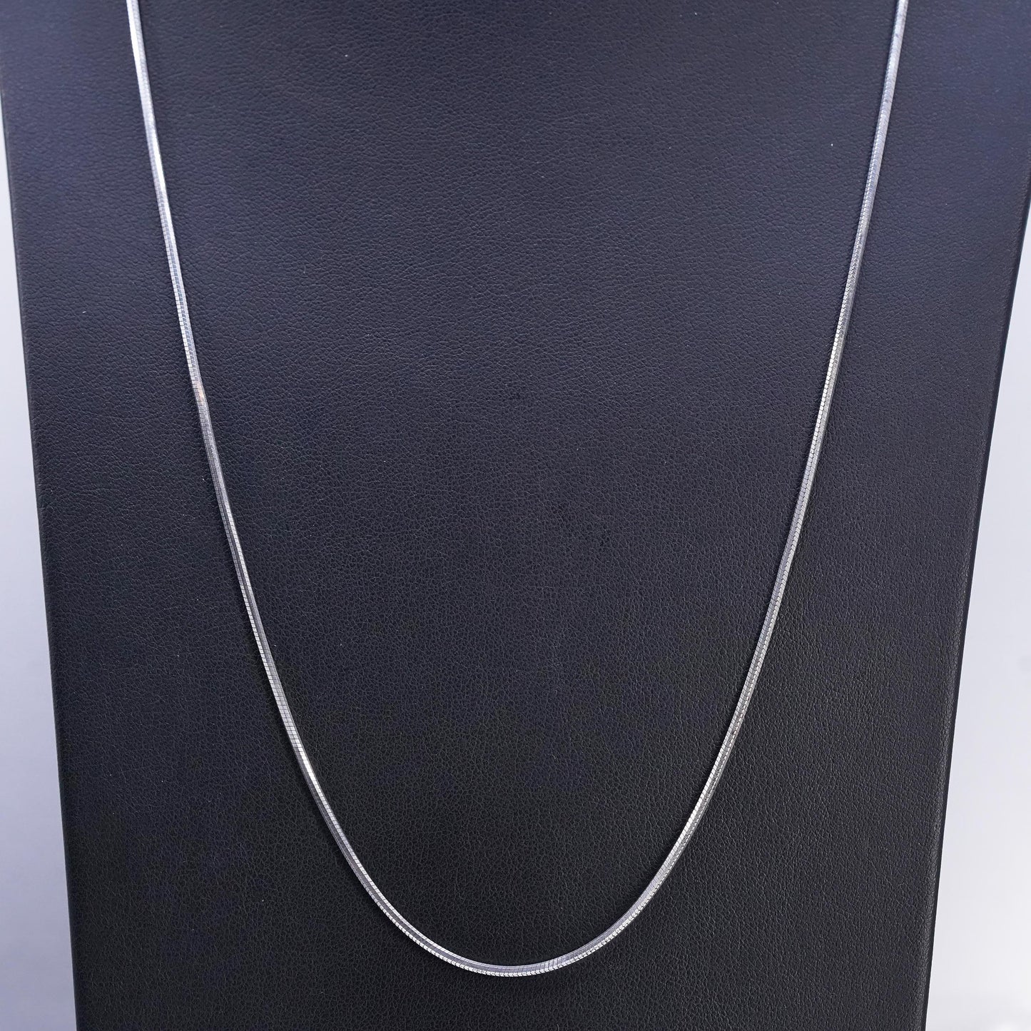 24" 1.6mm, vintage Italian Sterling 925 silver square snake chain necklace