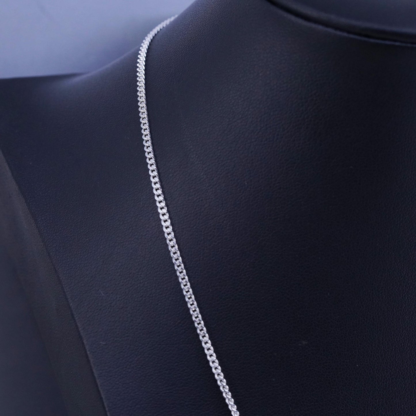 18” 2mm, vintage EVP Sterling 925 silver curb chain necklace