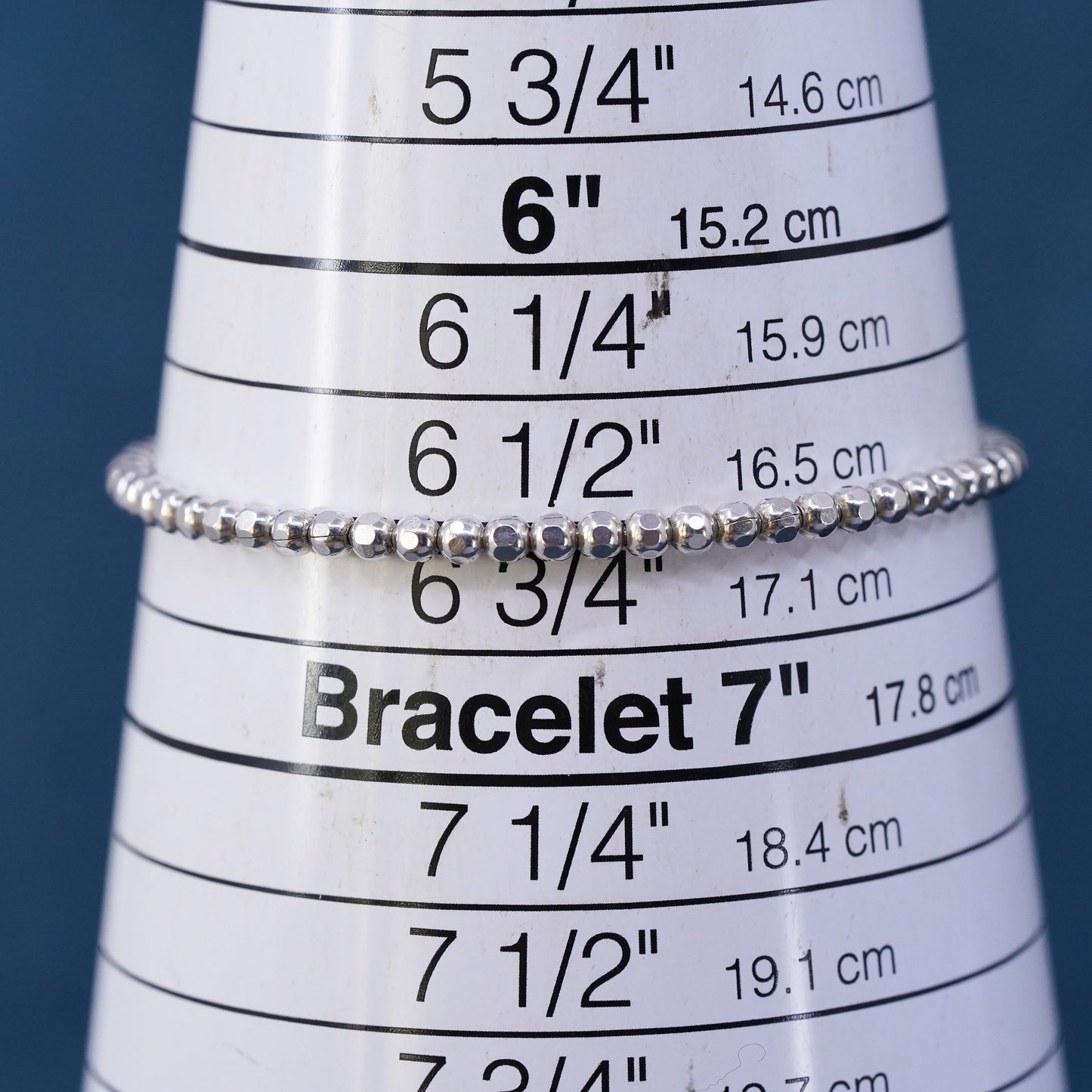 6.75", VTG Silpada Italian Sterling 925 silver handmade bead stretch bracelet