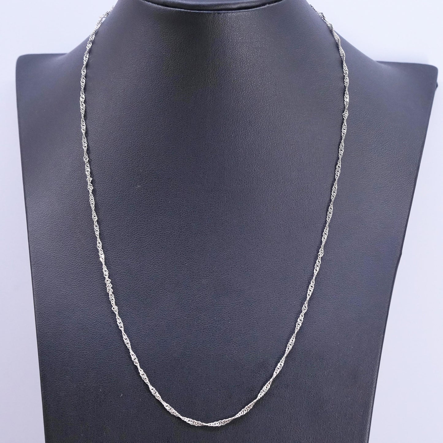 20", 2mm, Sterling 925 silver handmade necklace, 925 twisted curb link chain