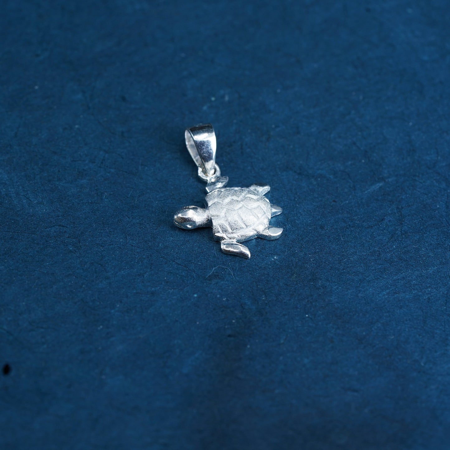 Vintage Sterling silver handmade pendant, 925 turtle charm