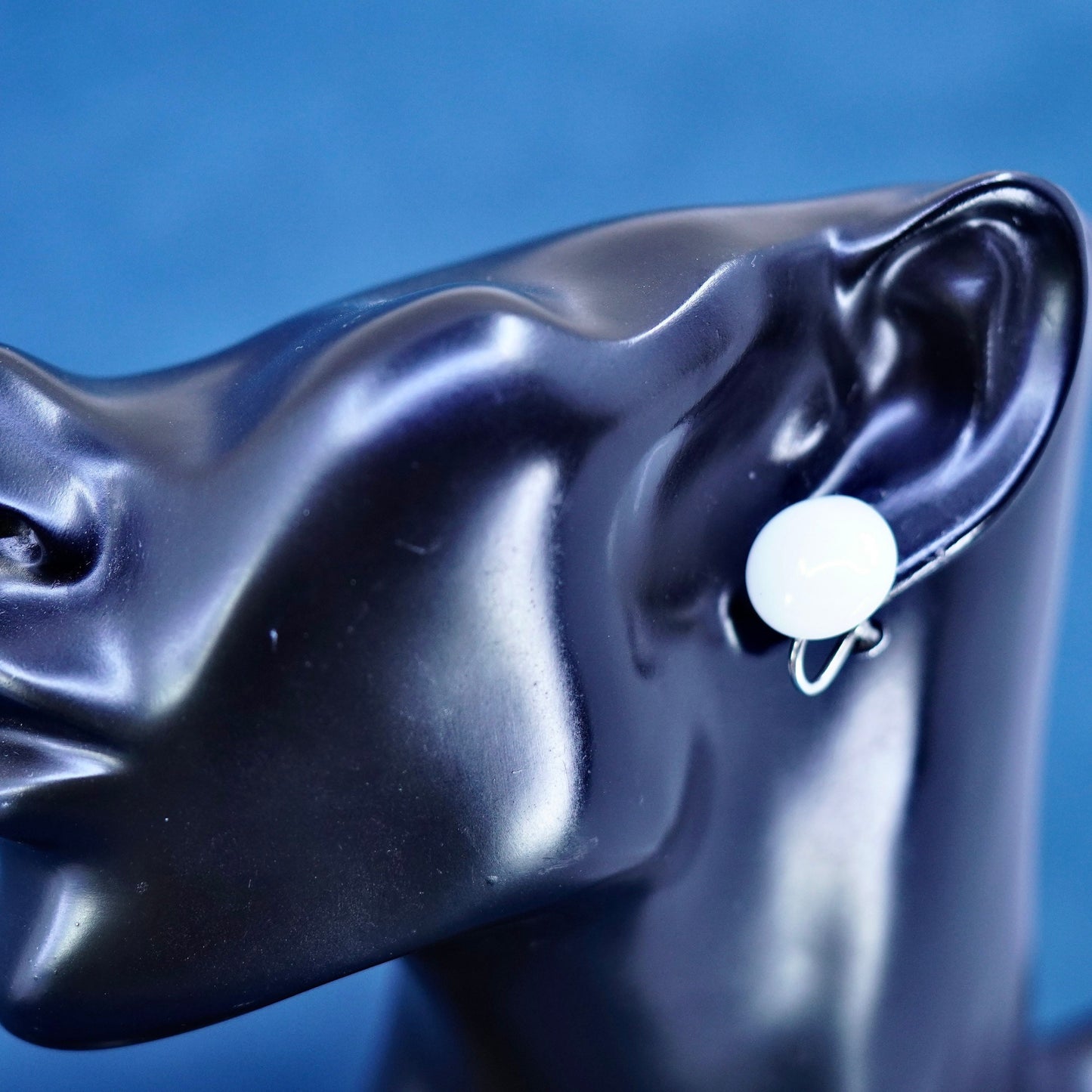 Vintage Sterling silver handmade earrings, 925 Button screw back