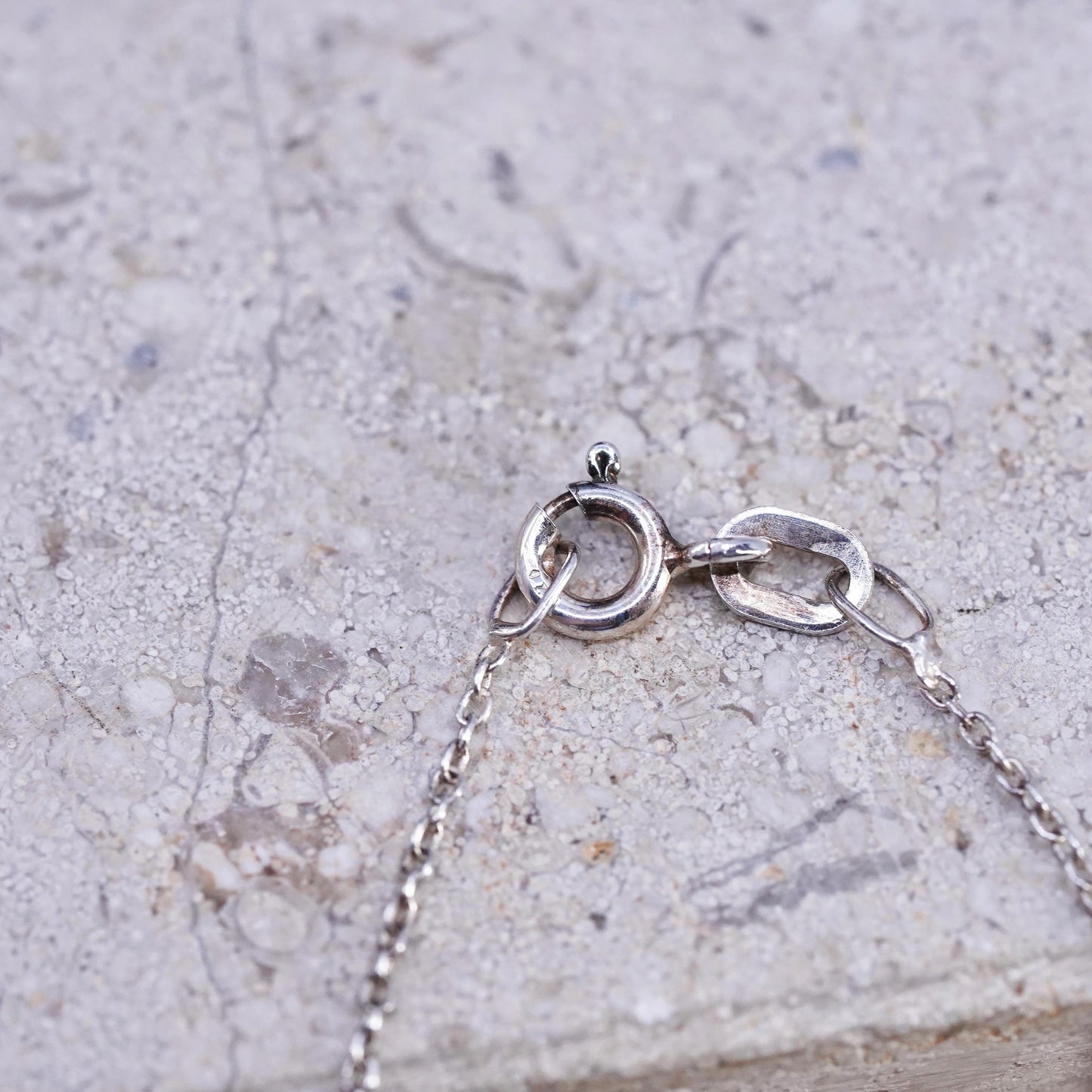 18" Sterling silver handmade necklace, 925 circle chain peace bird dove pendant