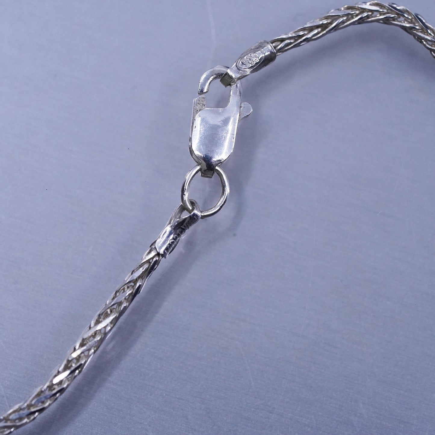 20” 2mm, vintage Mexican Sterling 925 silver handmade wheat chain necklace