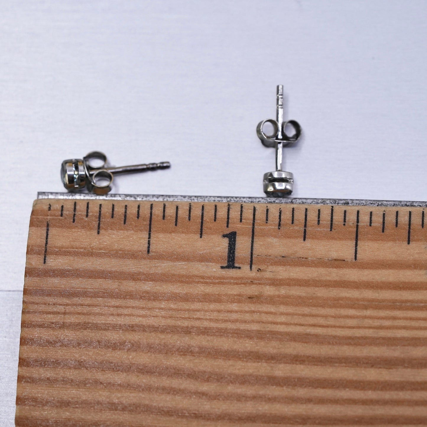 3mm, Vintage Sterling silver handmade earrings, 925 round cz studs