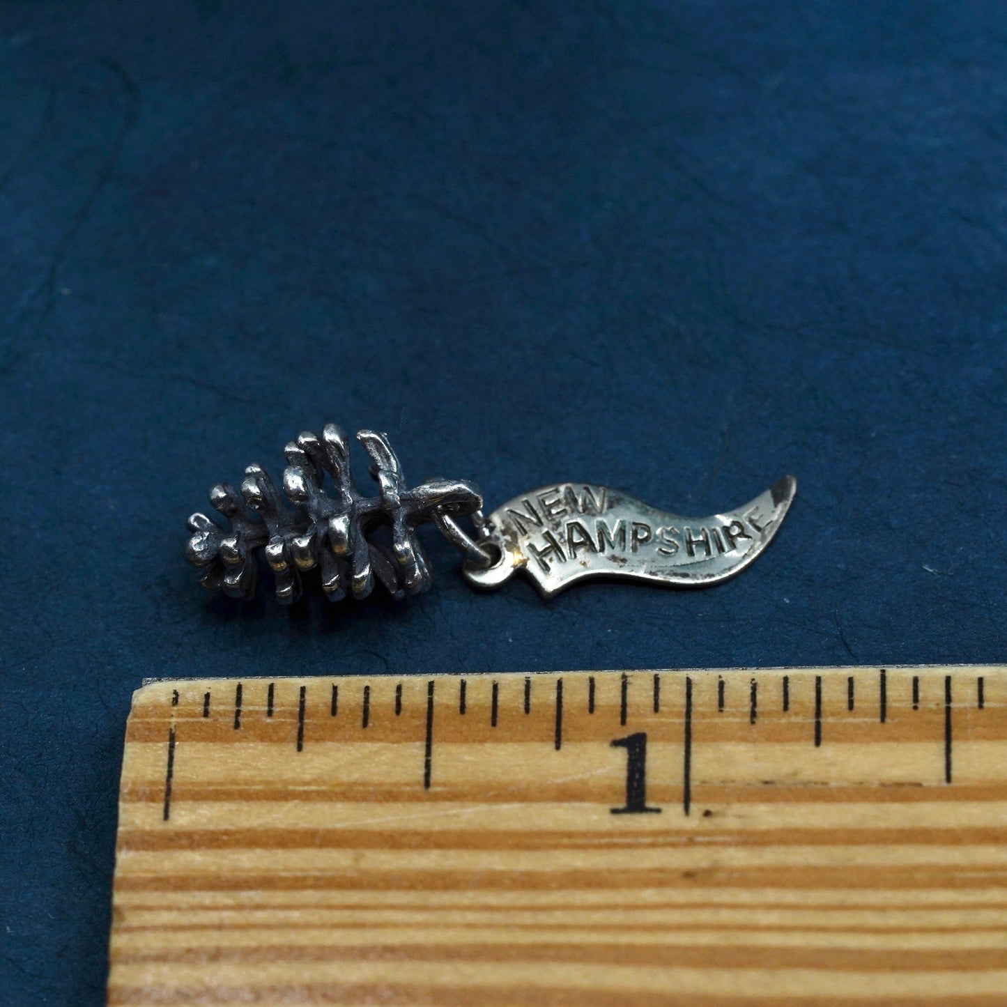 Vintage Sterling silver handmade pendant, 925 pine cone charm