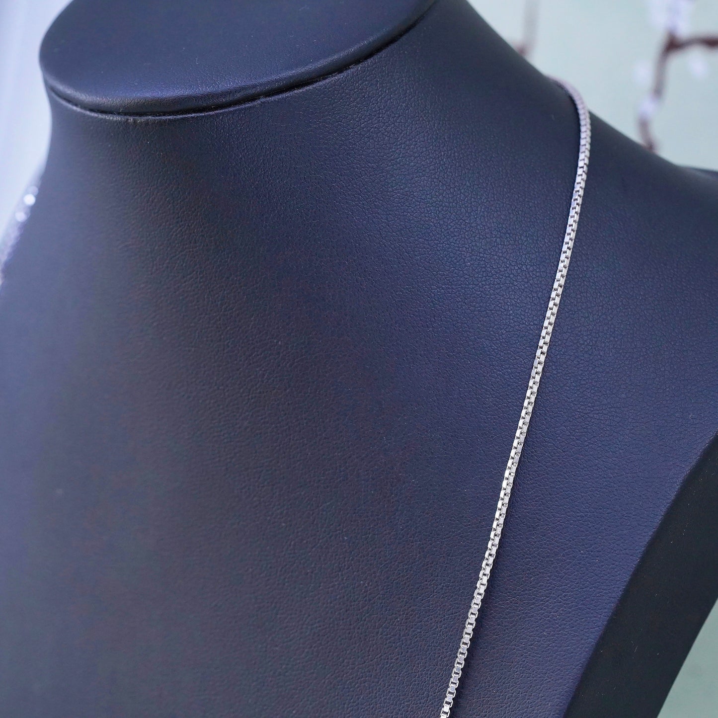 24”, 1.6mm, Vintage sterling silver Italy 925 silver box chain, necklace