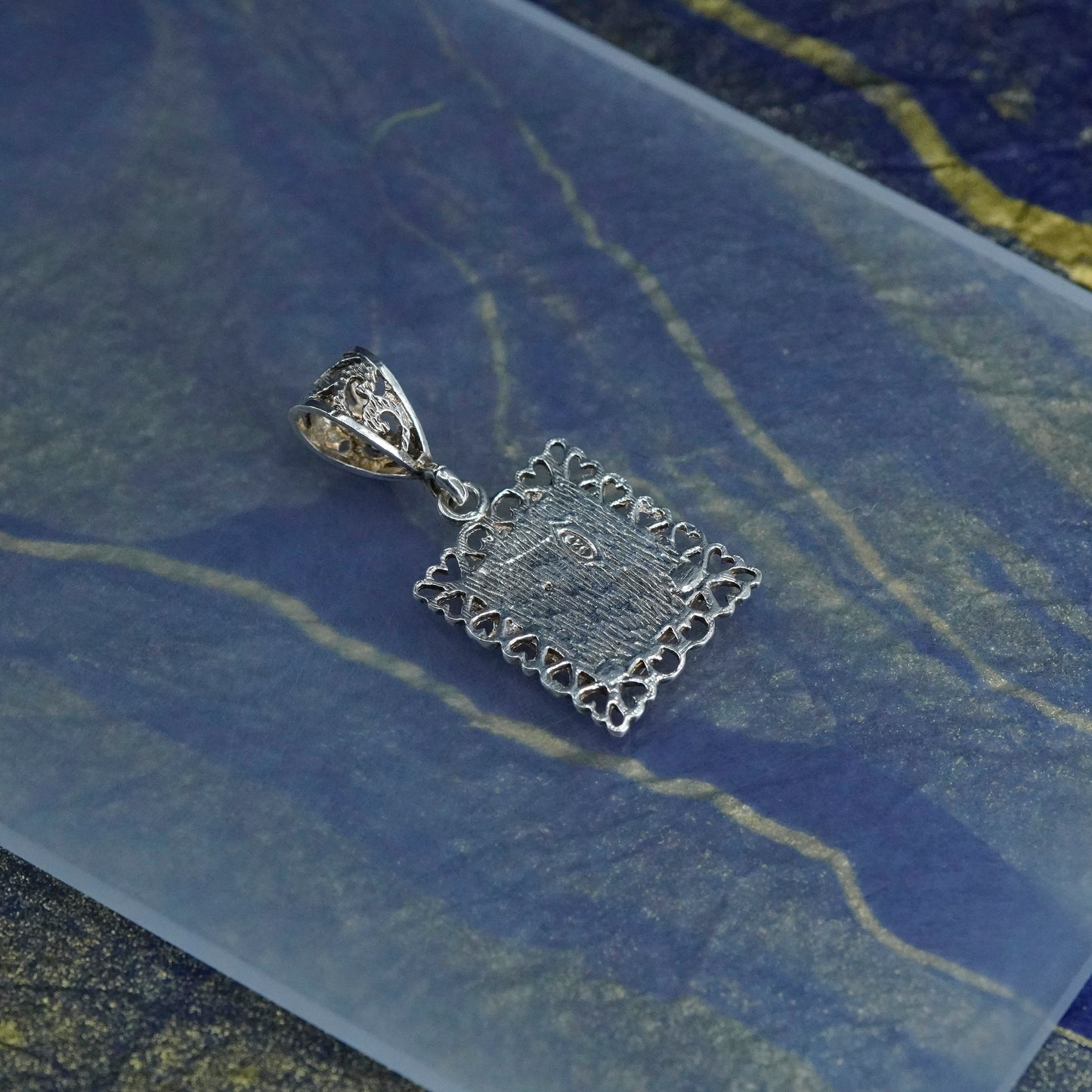 Vintage sterling silver handmade pendant, 925 charm with letter “P”
