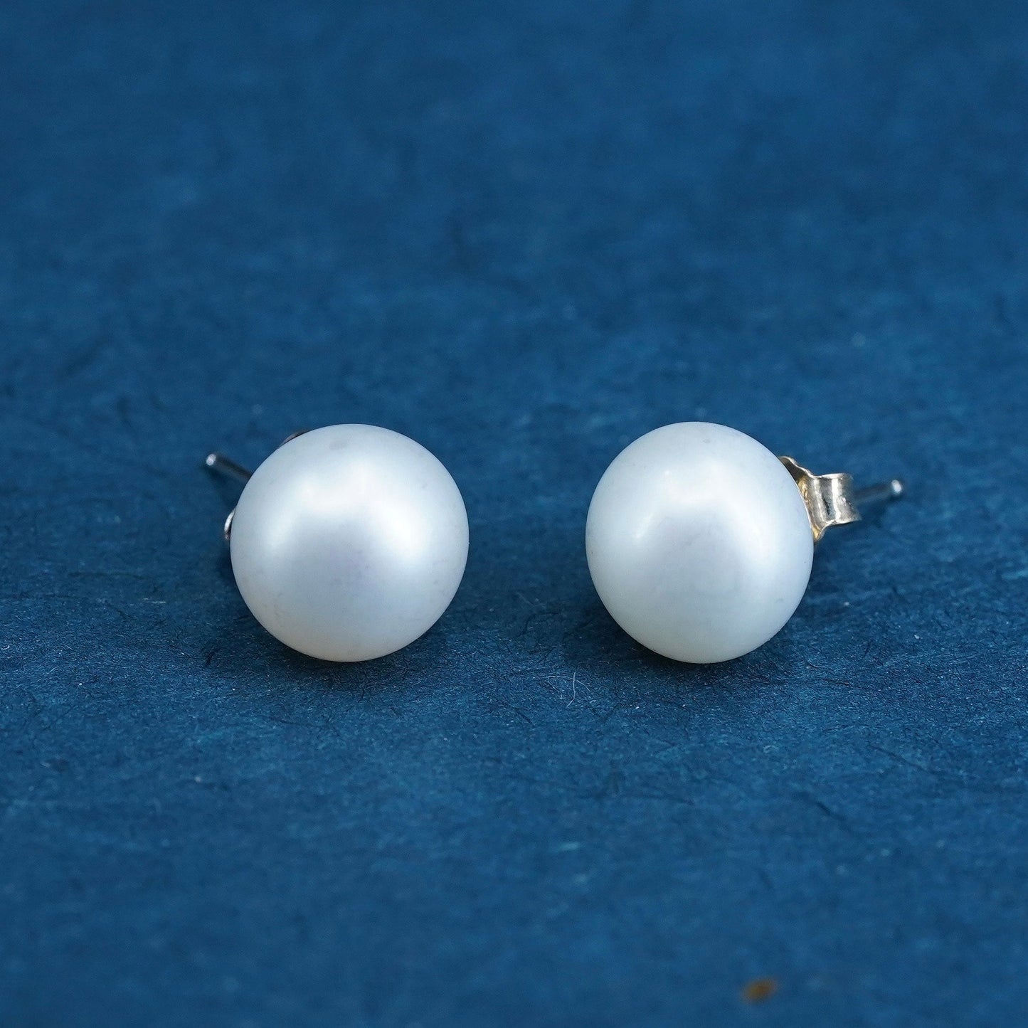 10mm, Sterling 925 silver with freshwater pearl studs earrings
