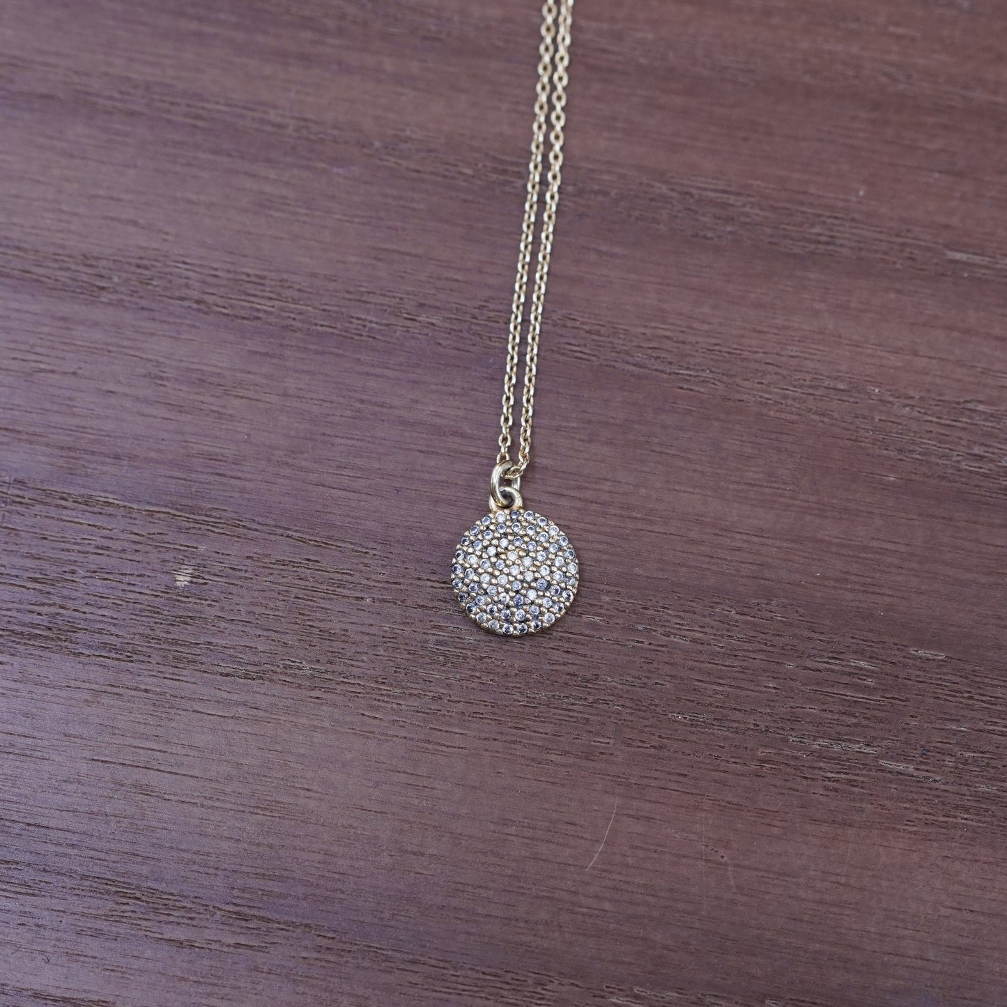 17+2”, Stella & Dot vermeil gold Sterling silver necklace, 925 chain diamond