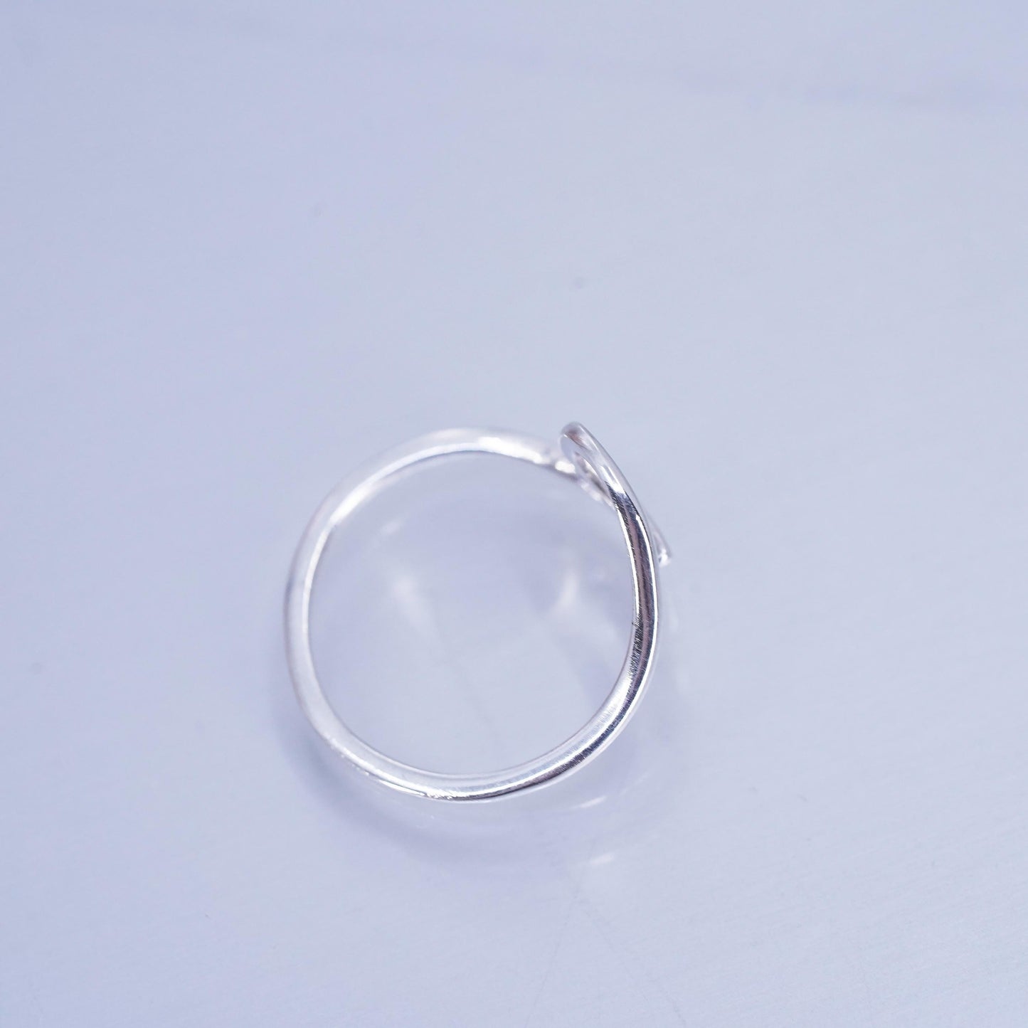 Size 4.5, vintage modern Sterling 925 silver handmade ring, wavy band