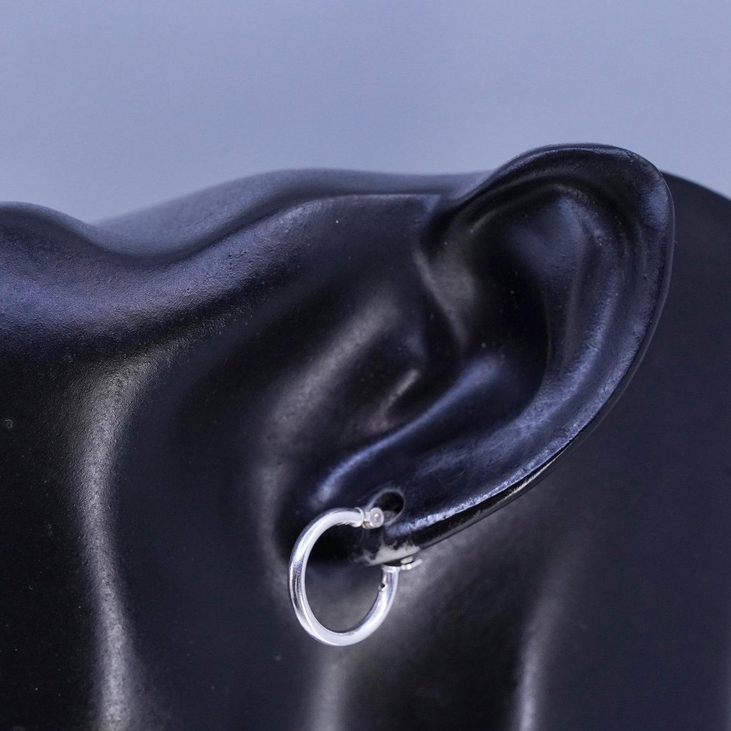0.5”, vintage Sterling silver handmade earrings, 925 hoops