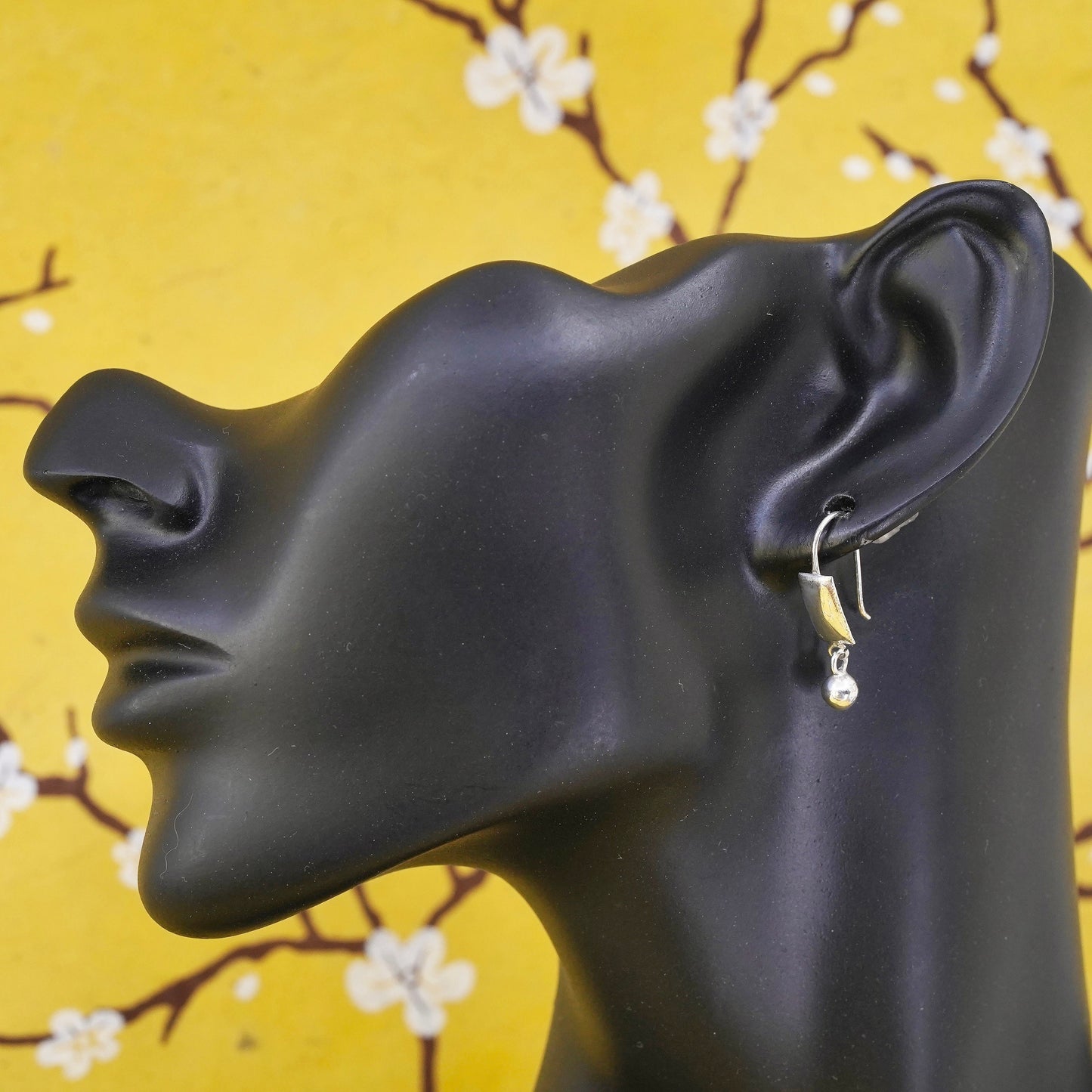 Vintage Sterling silver handmade earrings, 925 beads drops