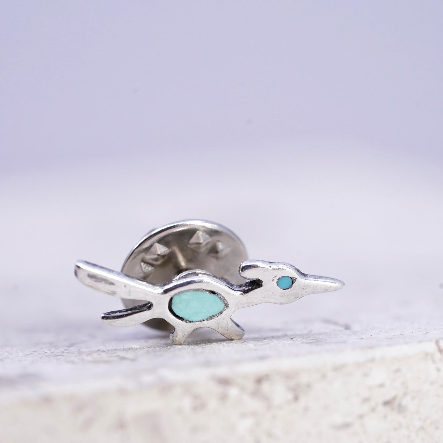 Vintages Native American sterling silver brooch, 925 running thunder bird pin