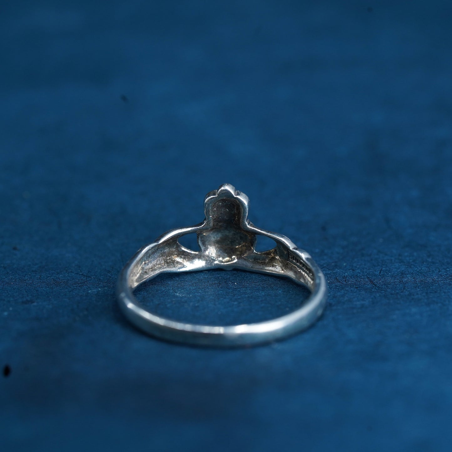 Size 7.5, Ireland Solvar sterling silver claddagh ring, heart 925 marcasite