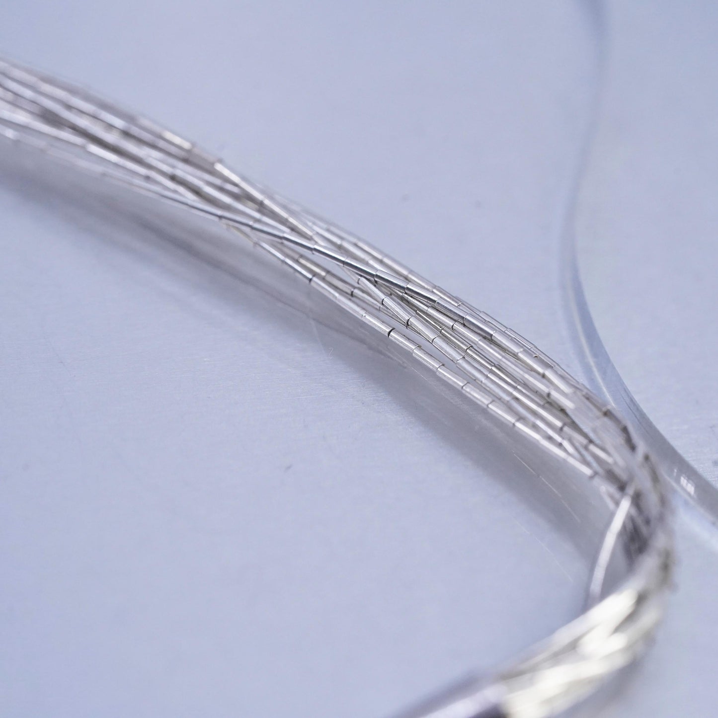24", liquid Sterling silver 10 strands necklace, Native American handmade chain