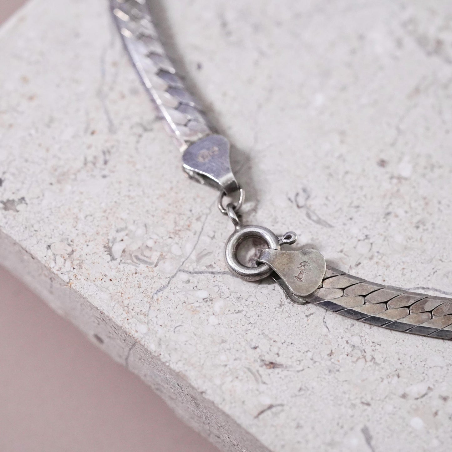 30", 6mm, vintage Sterling silver handmade necklace, bold 925 herringbone chain