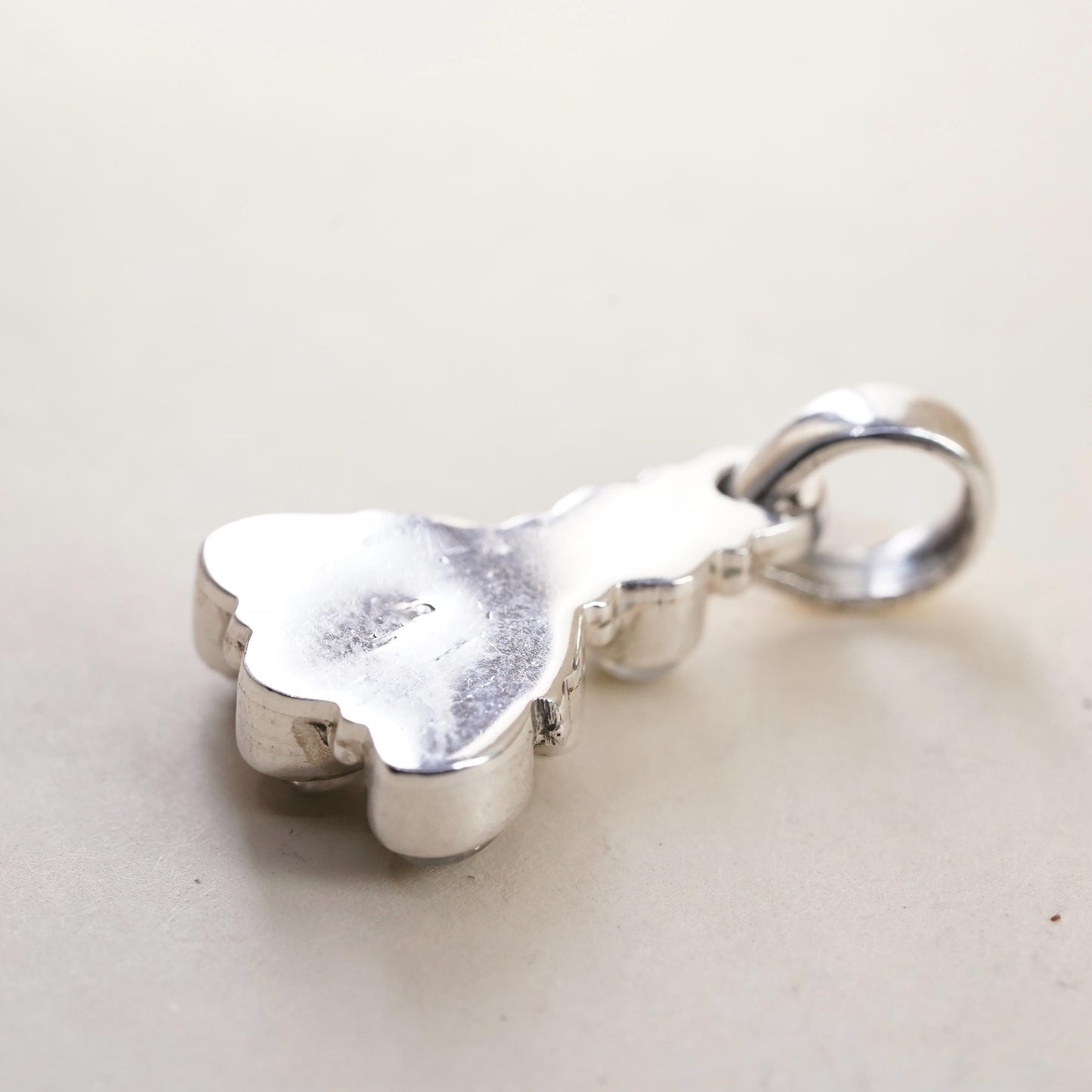 Vintage Sterling 925 silver handmade pendant with moonstone