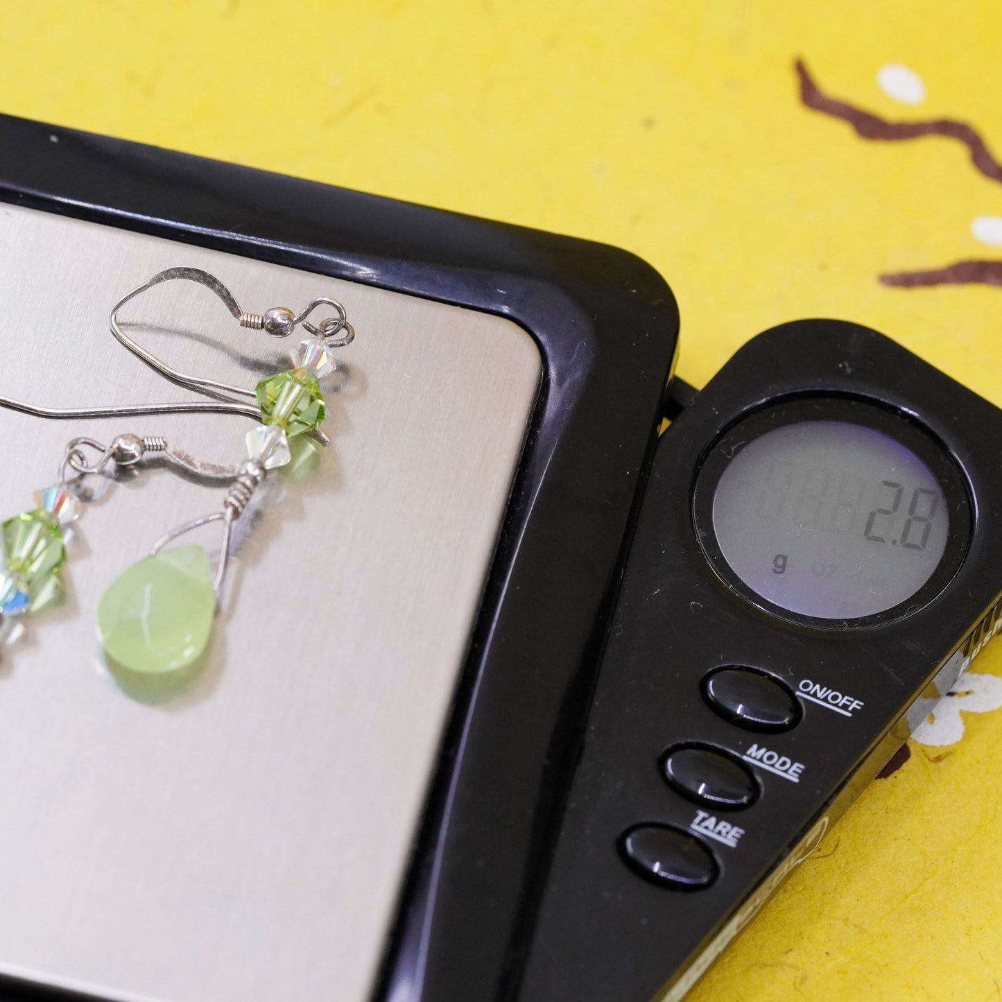 vintage Sterling 925 silver earrings with teardrop jade