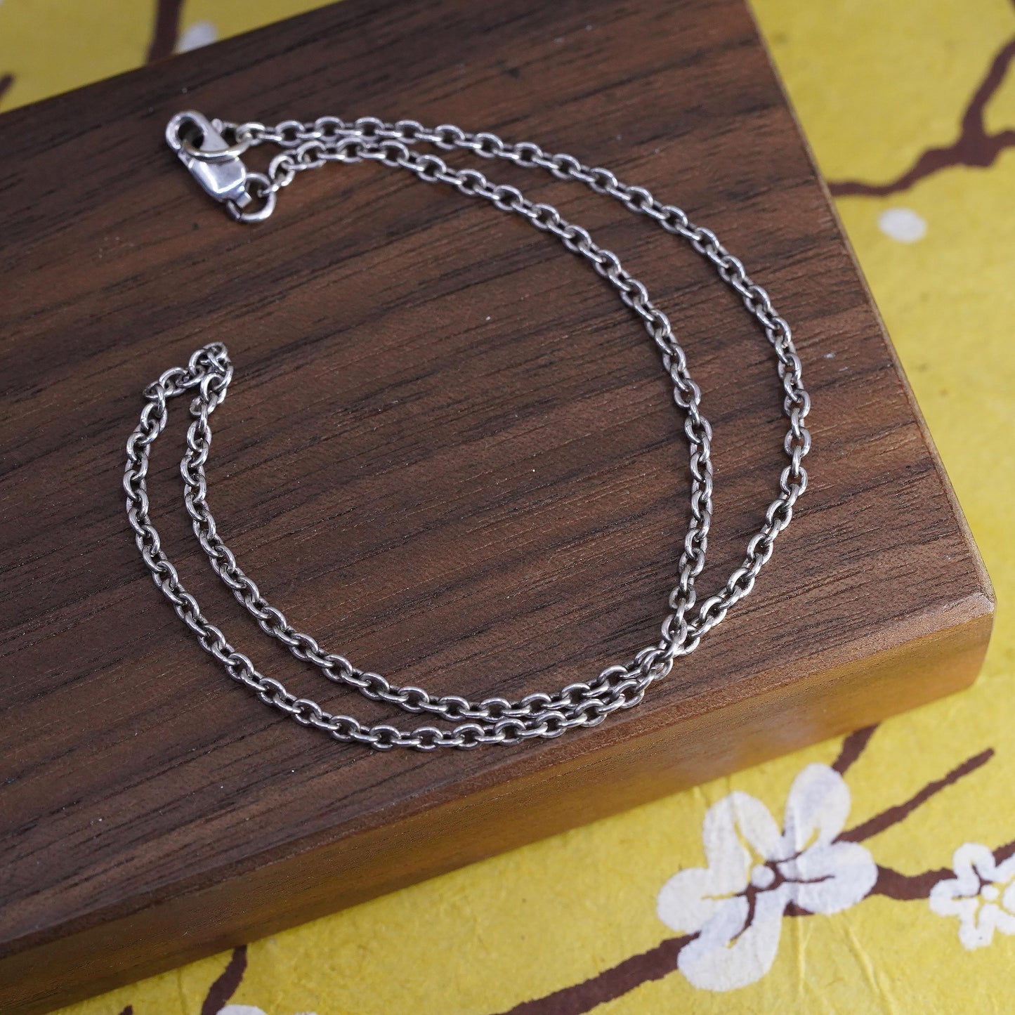 12”, Vintage sterling silver anklet, 925 circle bracelet chain