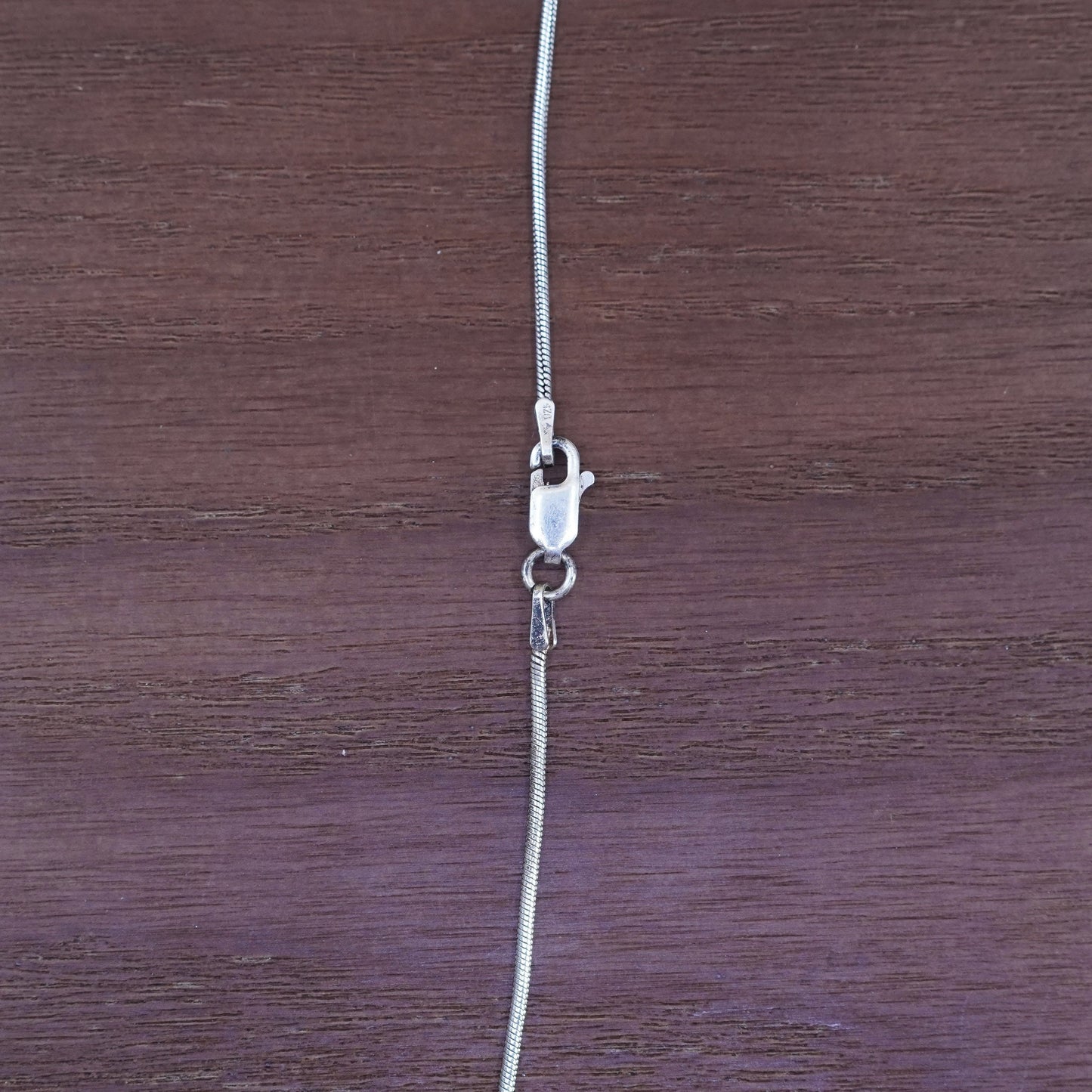 17” Vintage Sterling 925 silver snake chain necklace with beads