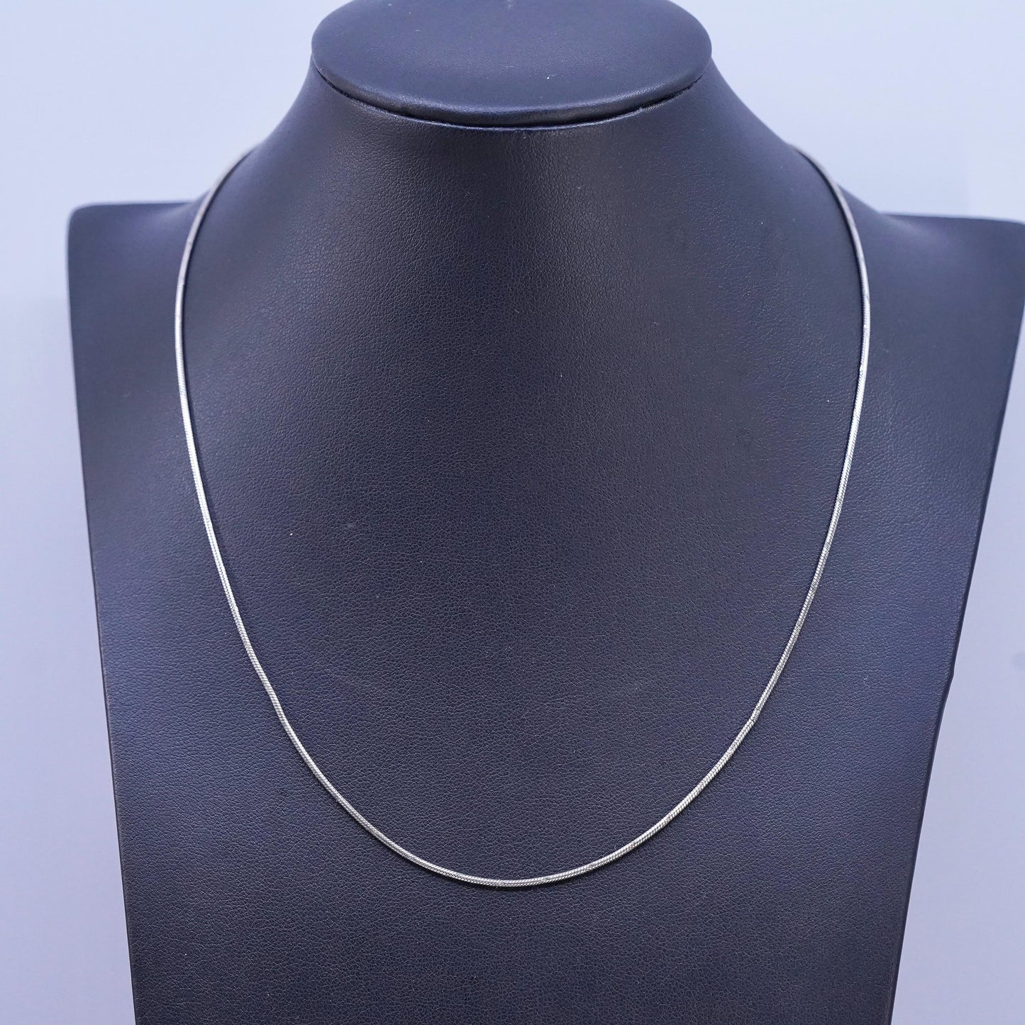 18" 1mm, vintage Italian Sterling silver textured snake chain, 925 necklace