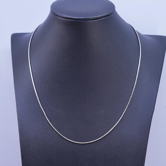 18" 1mm, vintage Italian Sterling silver textured snake chain, 925 necklace