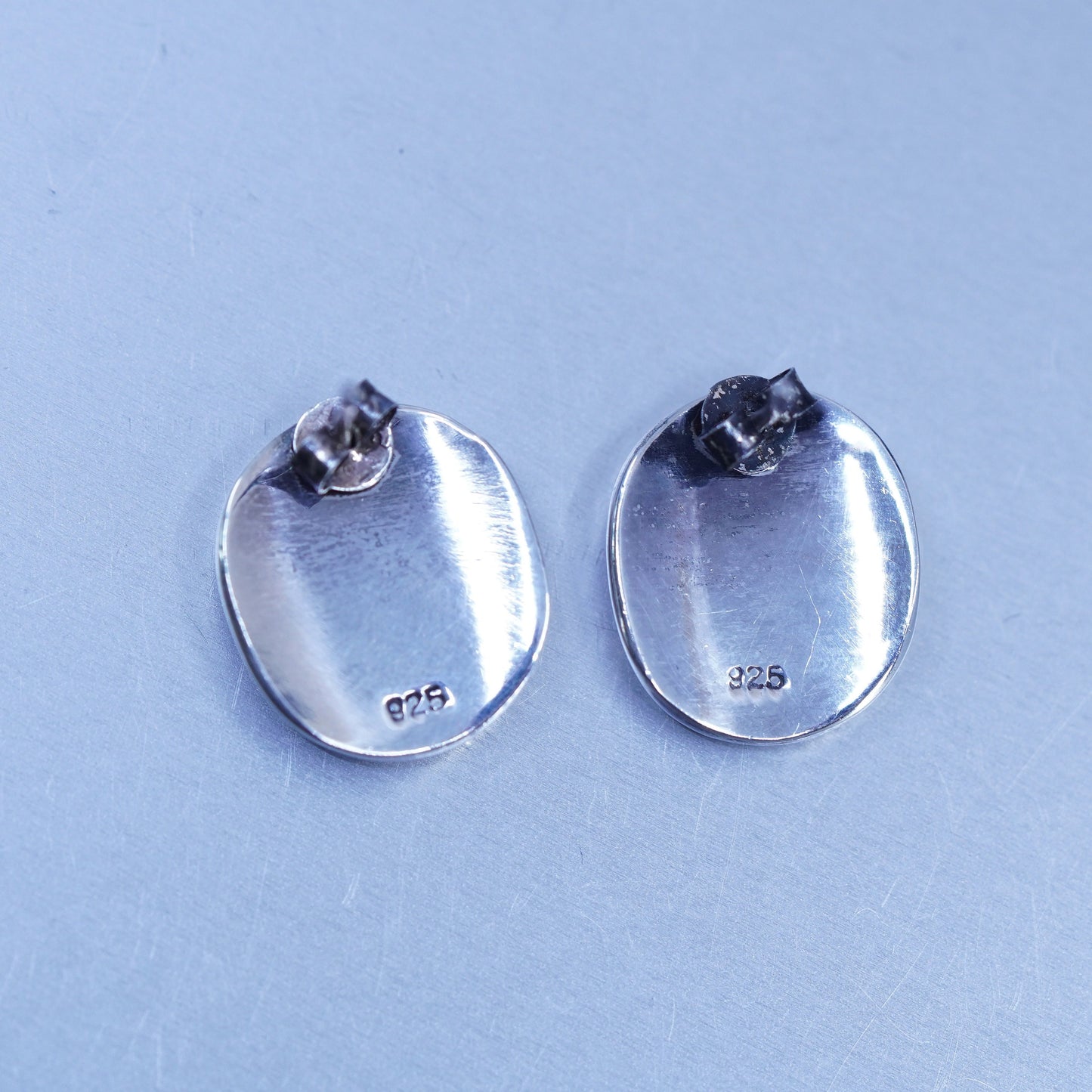 Vintage Sterling 925 silver handmade black onyx earrings, studs