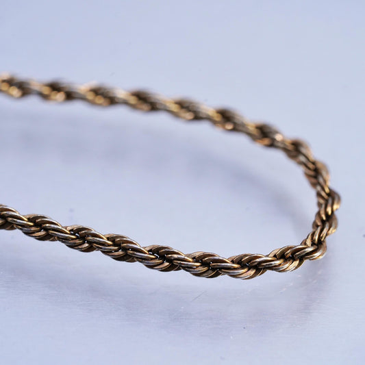 18" USA Danecraft vermeil gold over Sterling 925 silver rope chain necklace