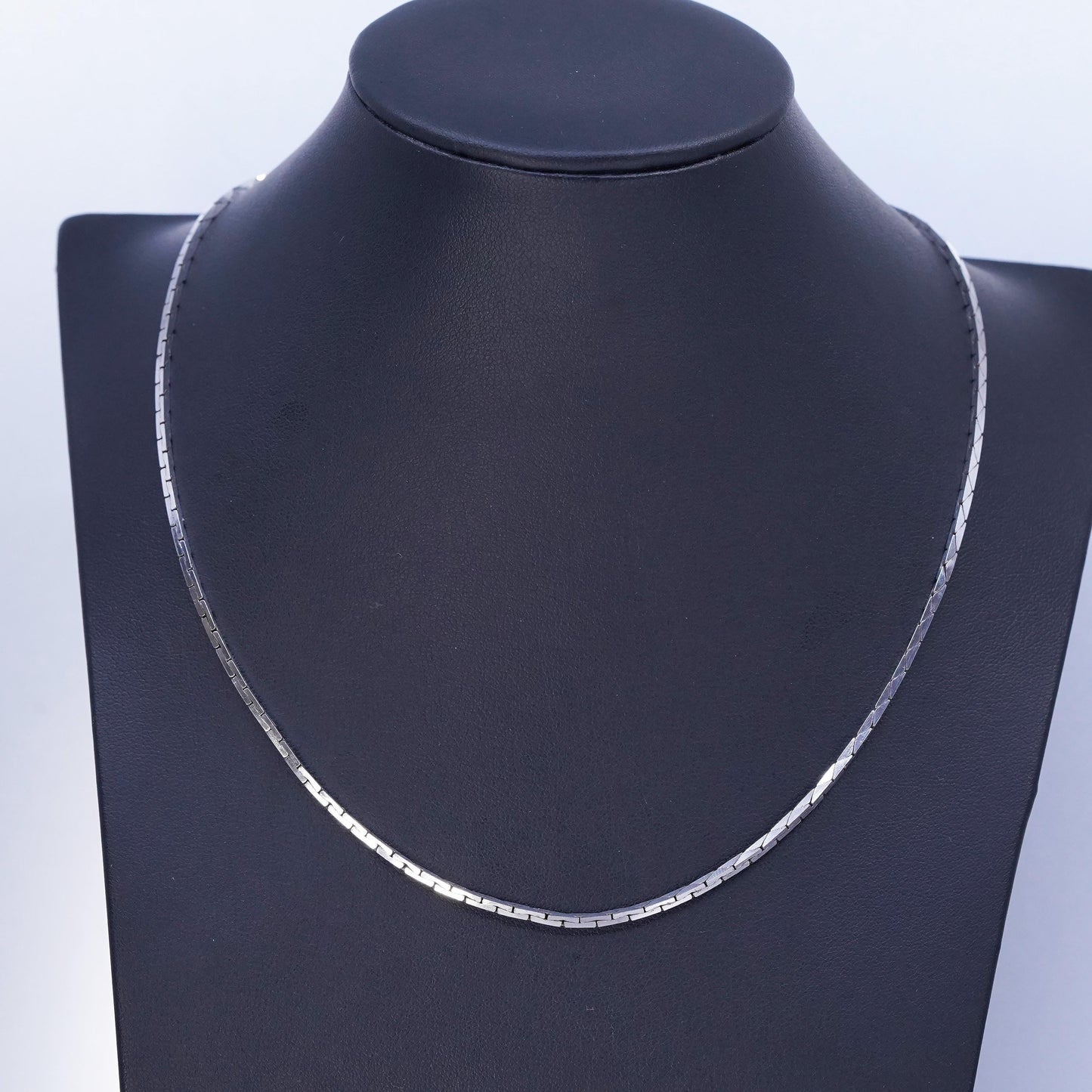 18” 2mm, vintage Italian Sterling 925 silver textured snake chain necklace