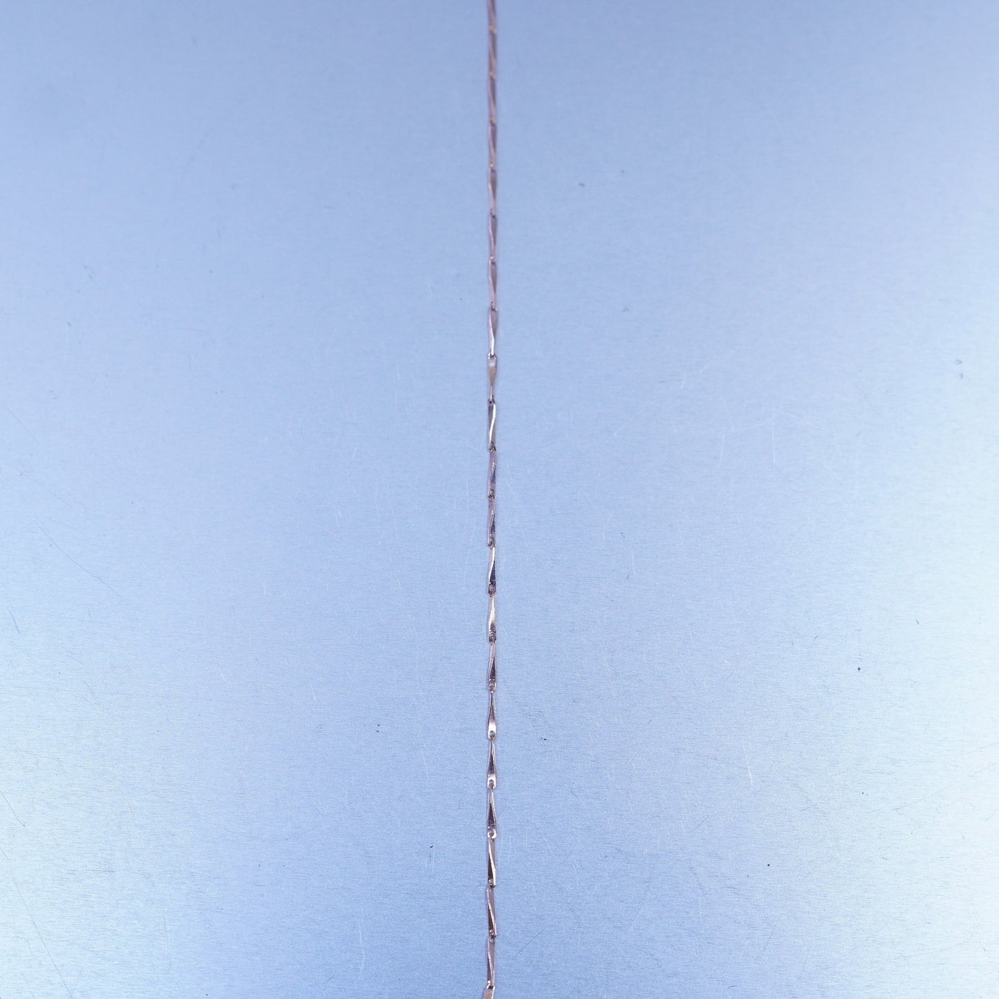 24” 1mm, vintage rose gold over Sterling 925 silver bar chain necklace