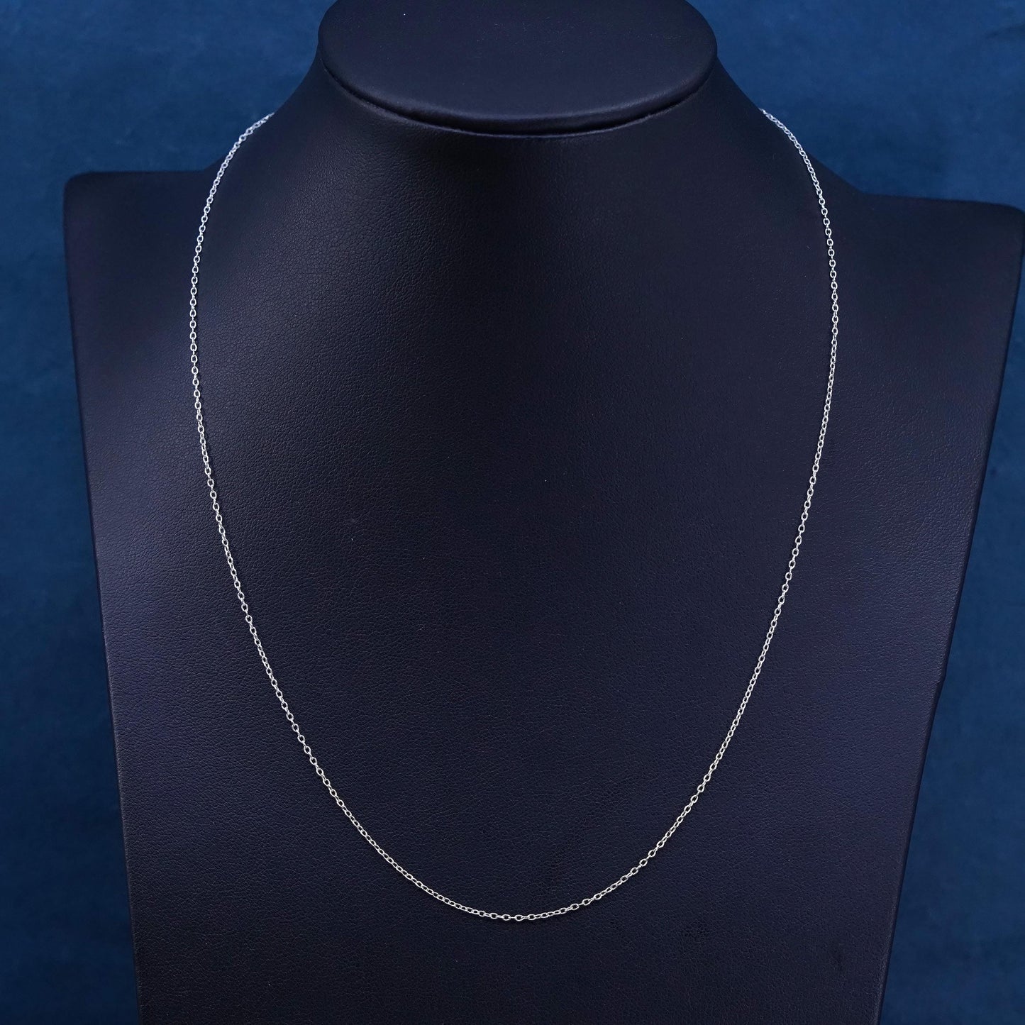 18”, 1mm, vintage Sterling silver handmade necklace, 925 circle chain