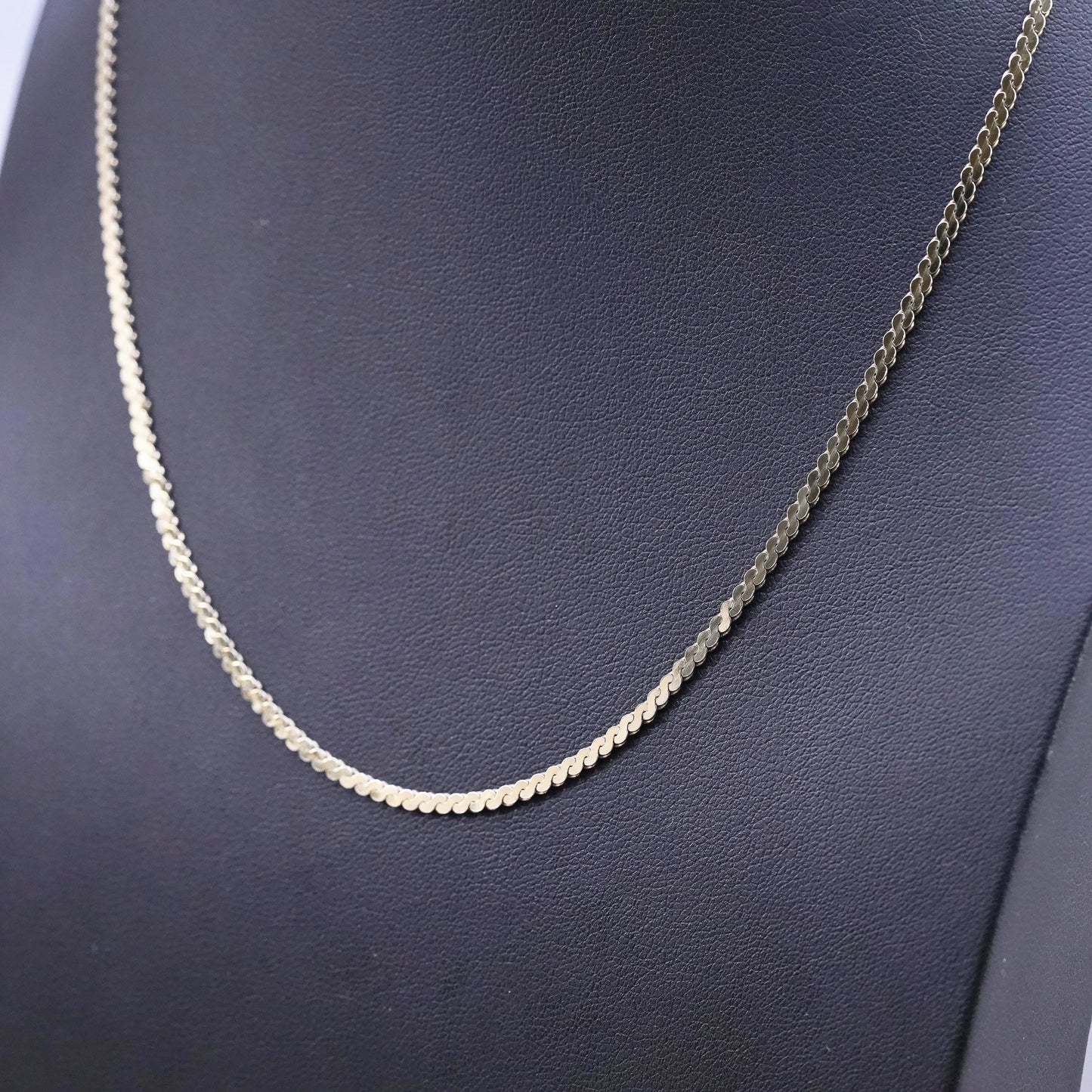 18”, VTG vermeil gold over Sterling silver handmade necklace, 925 s link chain